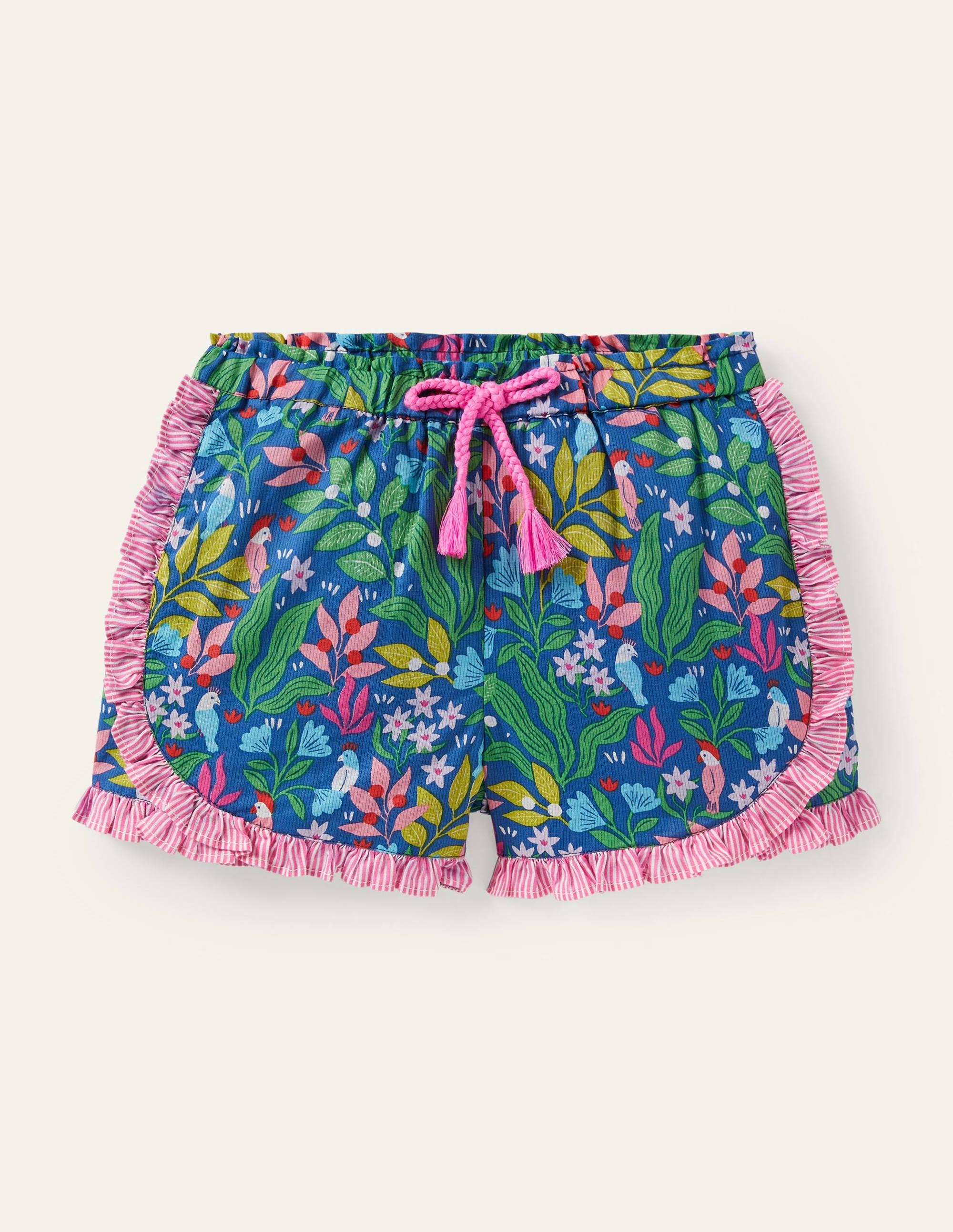Shorts mit Mustermix und Rüschen-Venice Blue Tropical Garden - Image 1