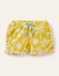 Shorts mit Mustermix und Rüschen-Maisgelb, Botanikmuster