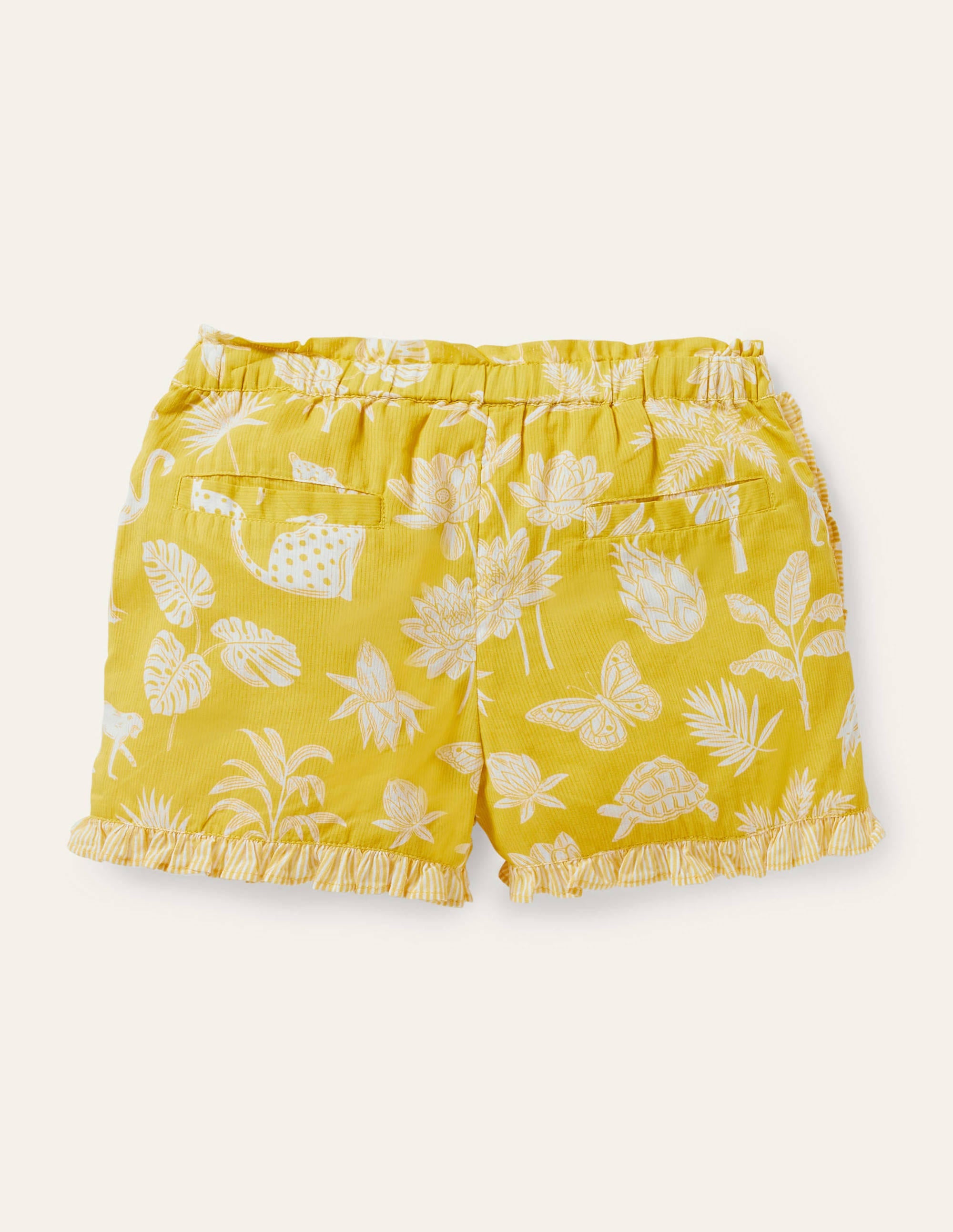 Shorts mit Mustermix und Rüschen-Maisgelb, Botanikmuster - Image 2