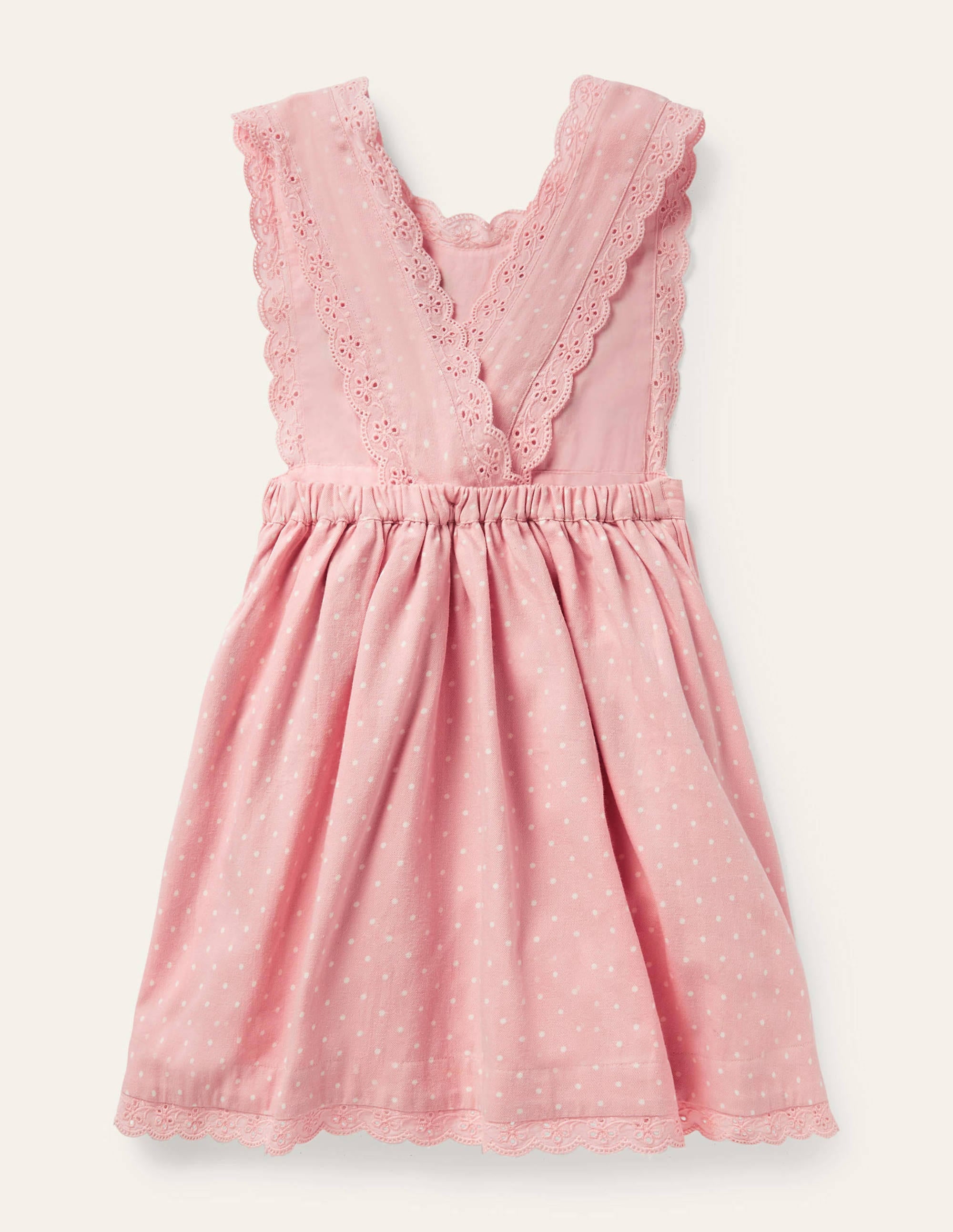 Besticktes Schürzenkleid-Delfinrosa, Pünktchen - Image 2