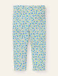 DO NOT USE Legging court fun-Lit de pâquerettes bleu marocain