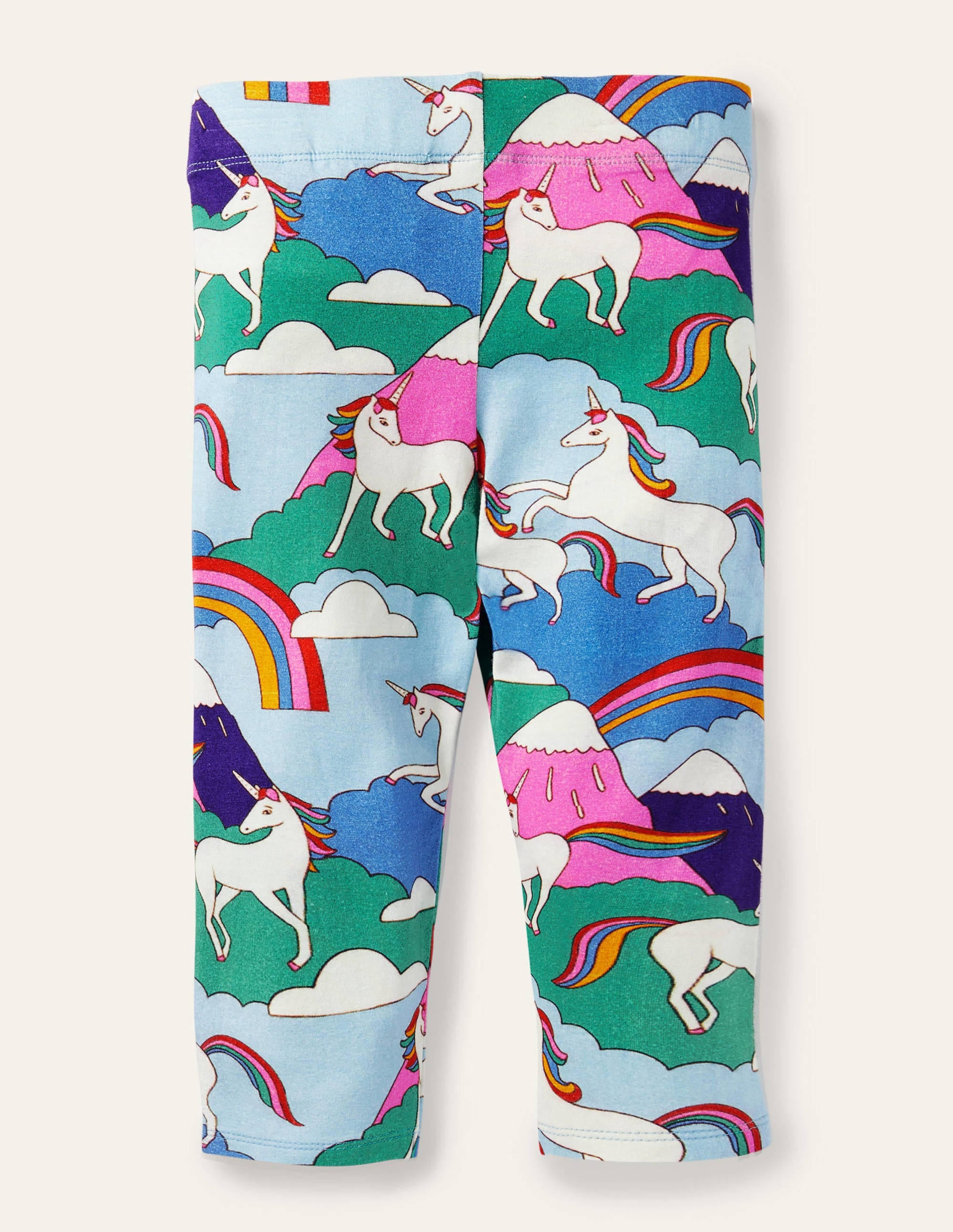 Fröhliche 7/8-Leggings-Bunt, Berge mit Einhörnern - Image 2