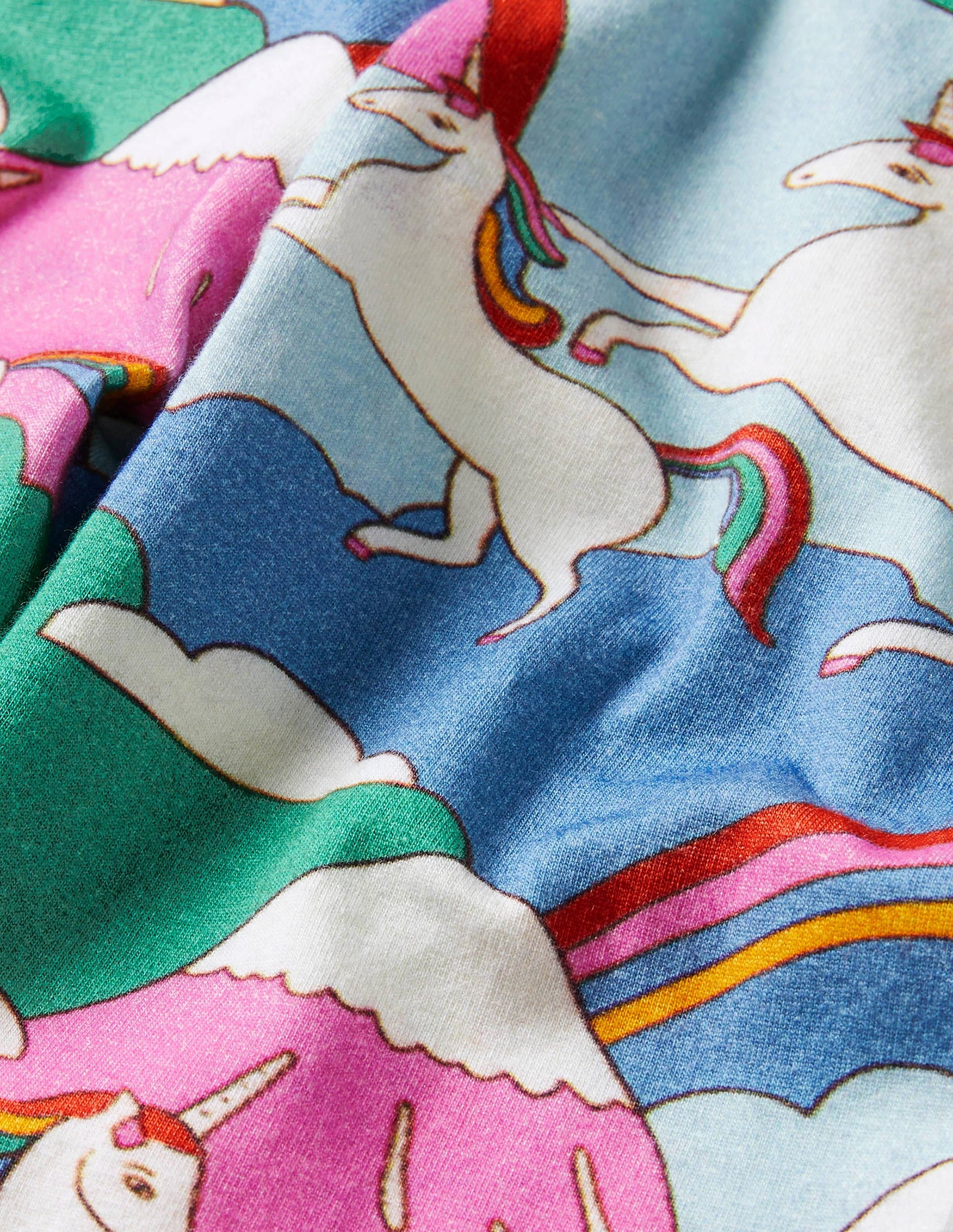 Fröhliche 7/8-Leggings-Bunt, Berge mit Einhörnern-3