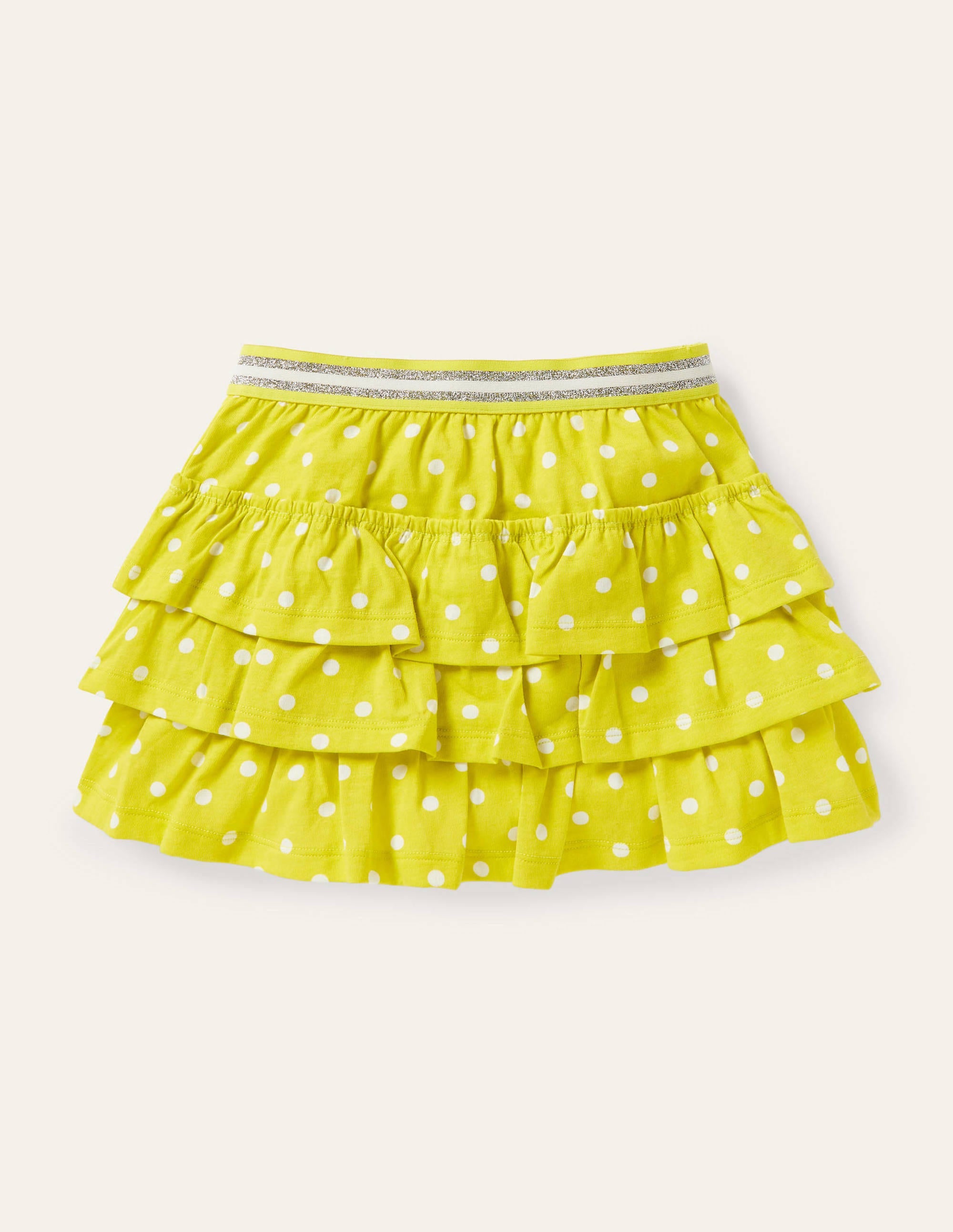 Jupe-short volantée en jersey-Pois jaune Maximilien - Image 1