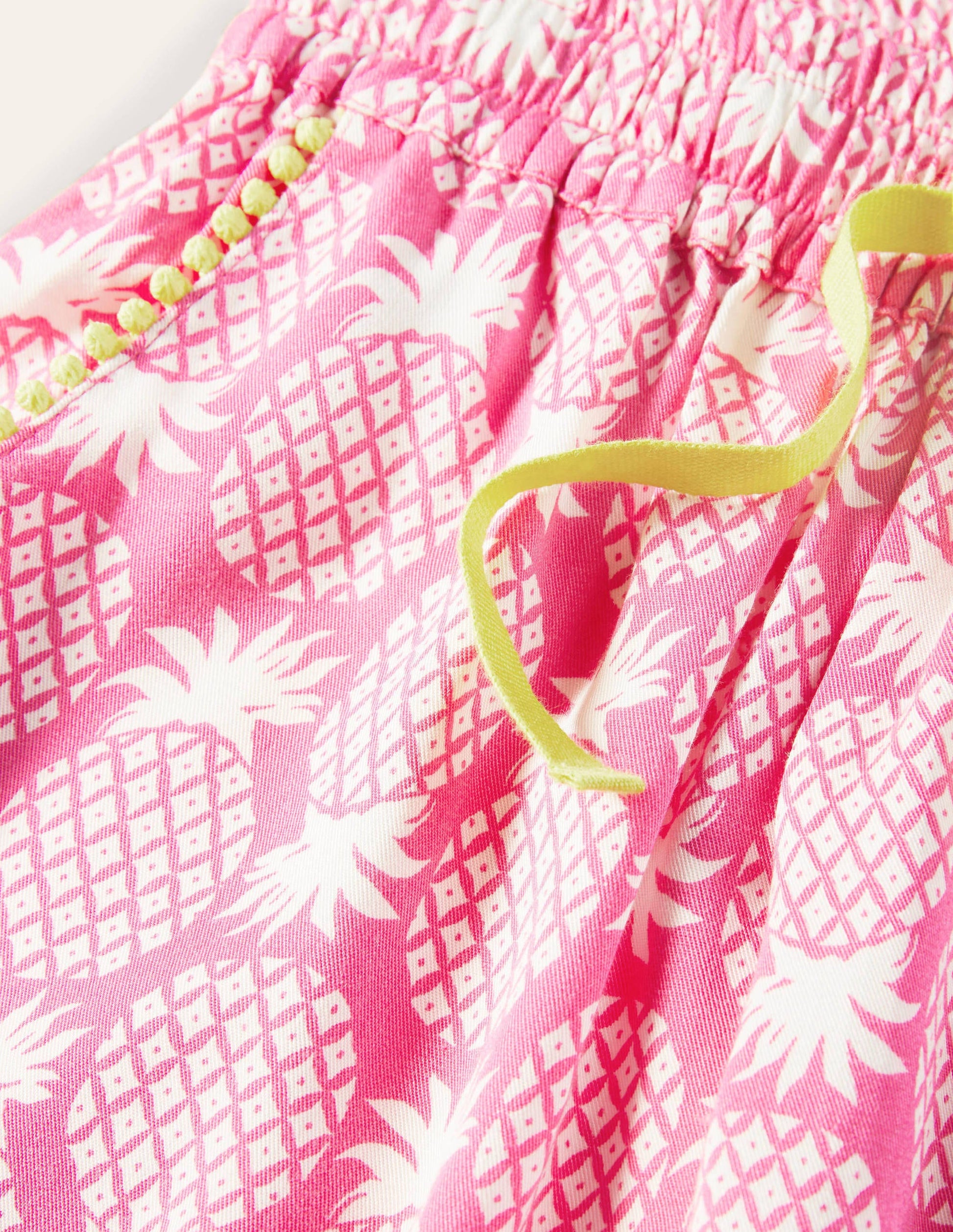 Lässige gemusterte Webhose-Pink, Geometrisches Ananasmuster-3