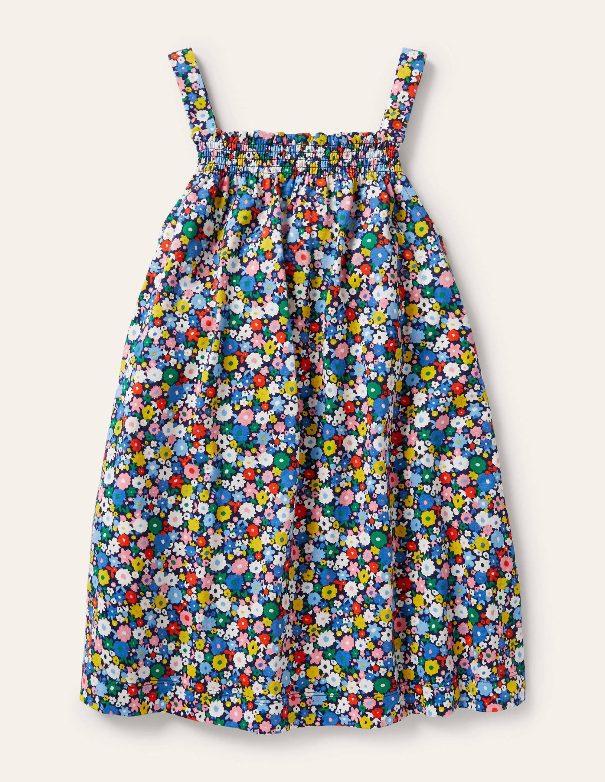 Gesmoktes Skortkleid-Elisabethanisches Blau, Blumenbeet - Image 2