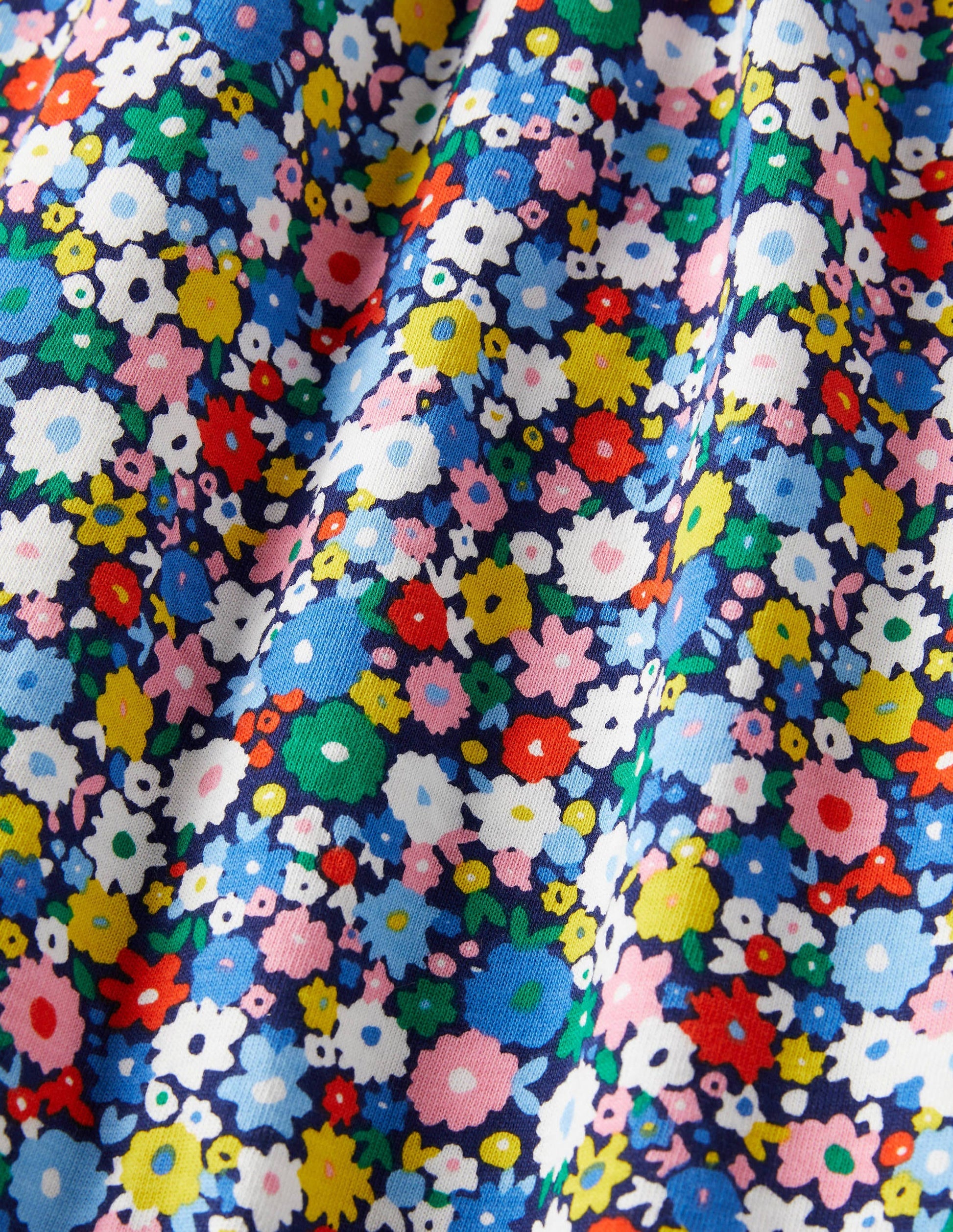 Gesmoktes Skortkleid-Elisabethanisches Blau, Blumenbeet-3