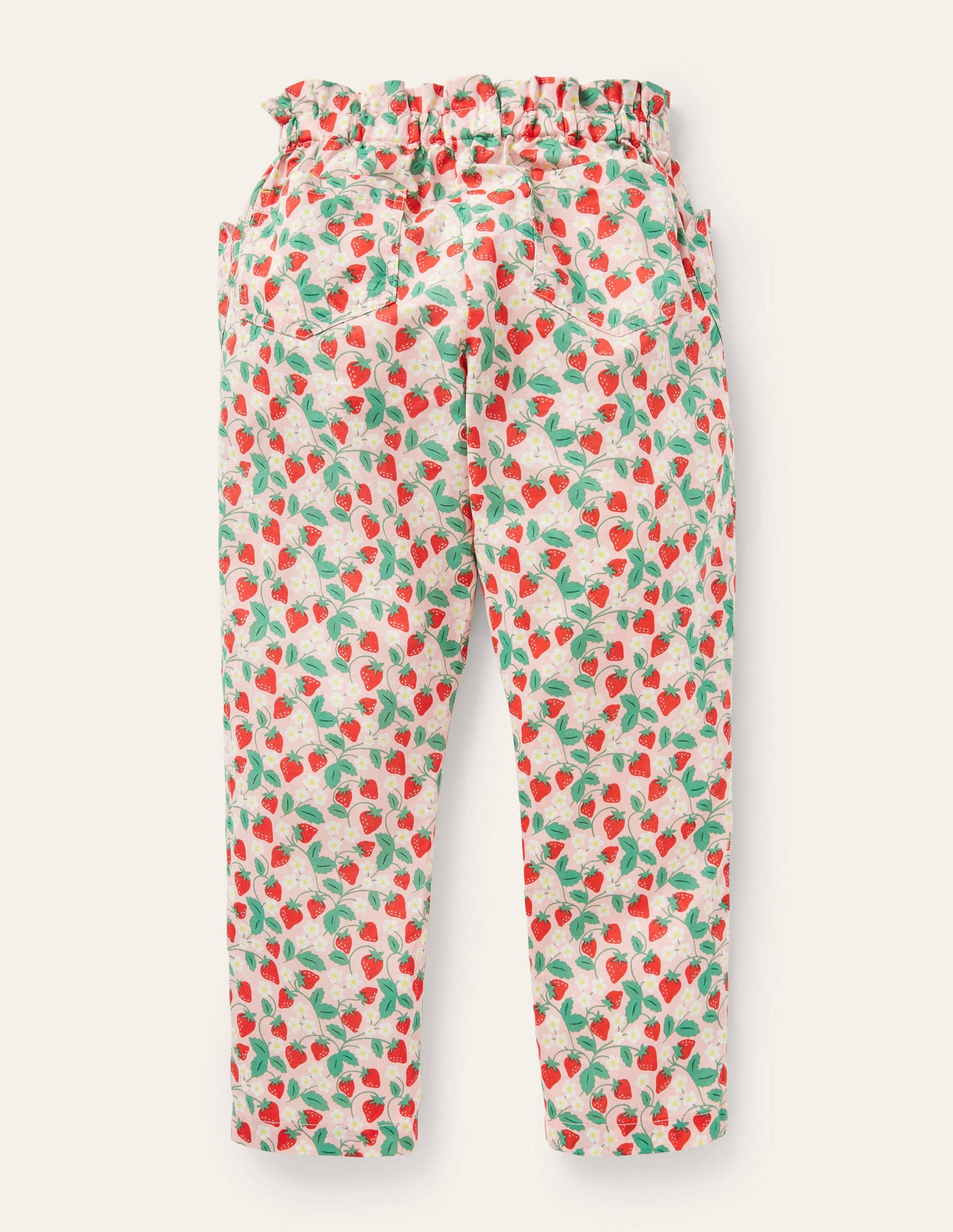 Lightweight Printed Trouser-Boto Pink Strawberry Ditsy-2