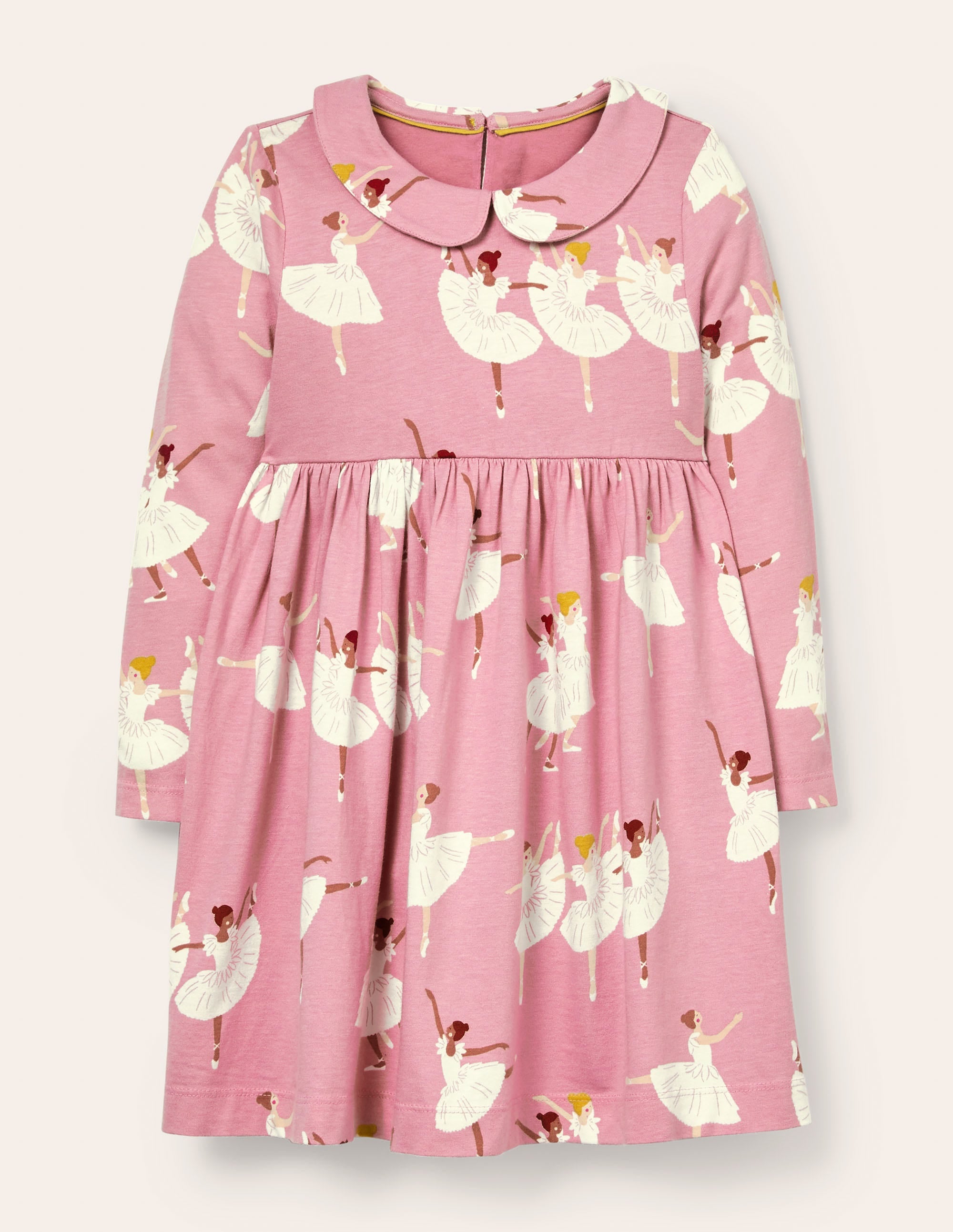 Robe imprimée en jersey à col-Ballerines rose formica - Image 1