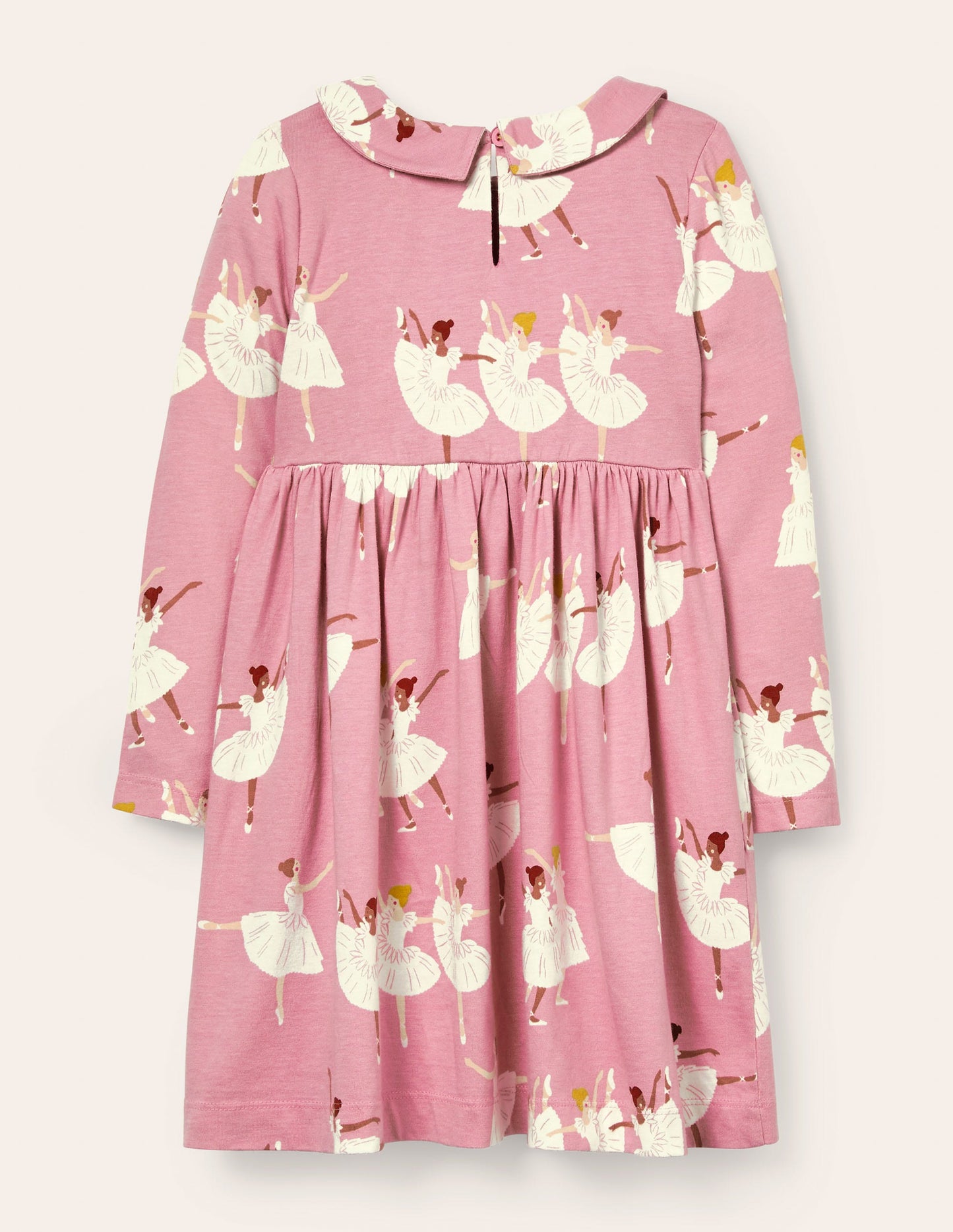 Robe imprimée en jersey à col-Ballerines rose formica