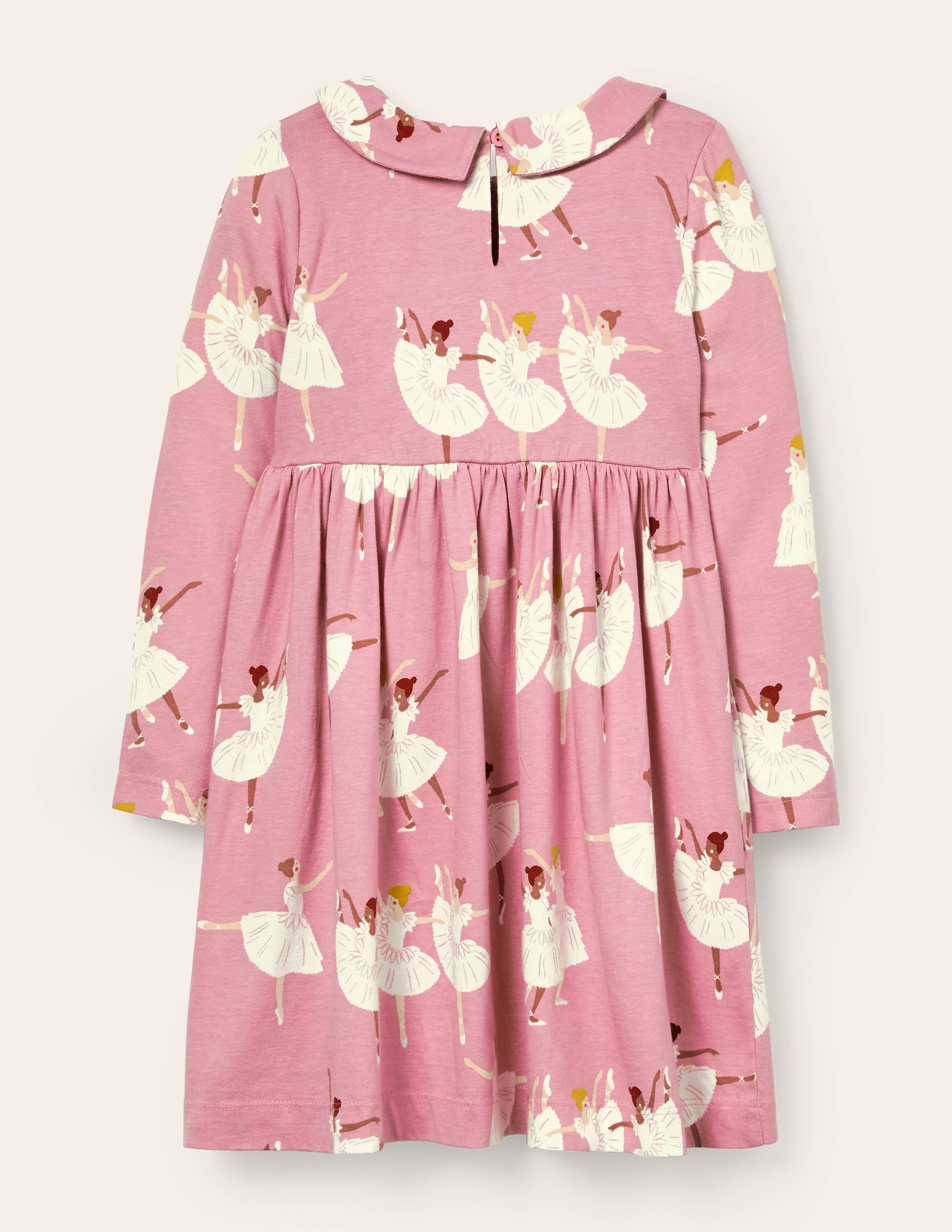 Robe imprimée en jersey à col-Ballerines rose formica - Image 2