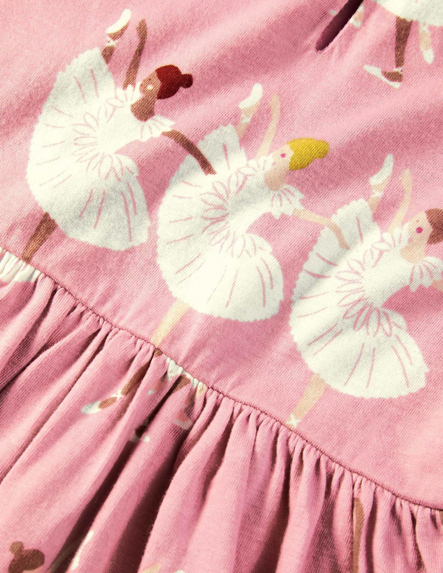 Robe imprimée en jersey à col-Ballerines rose formica