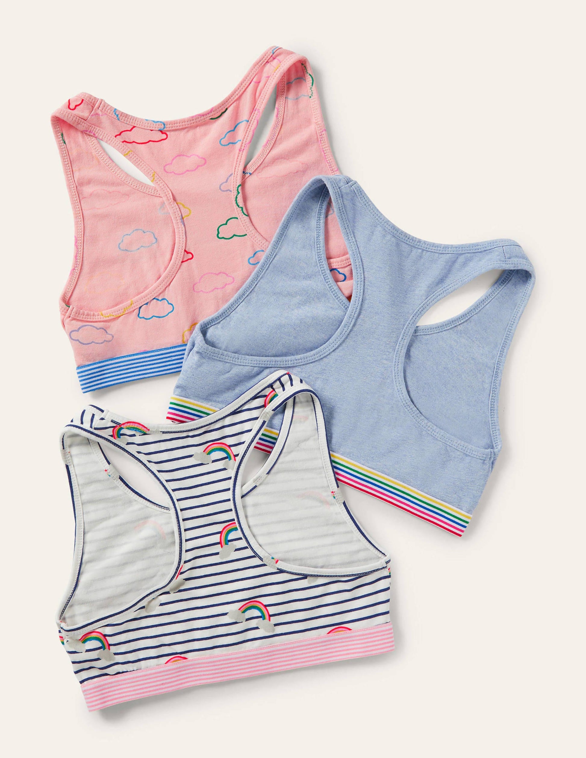 3 tops sportifs courts-Nuages arc-en-ciel-2