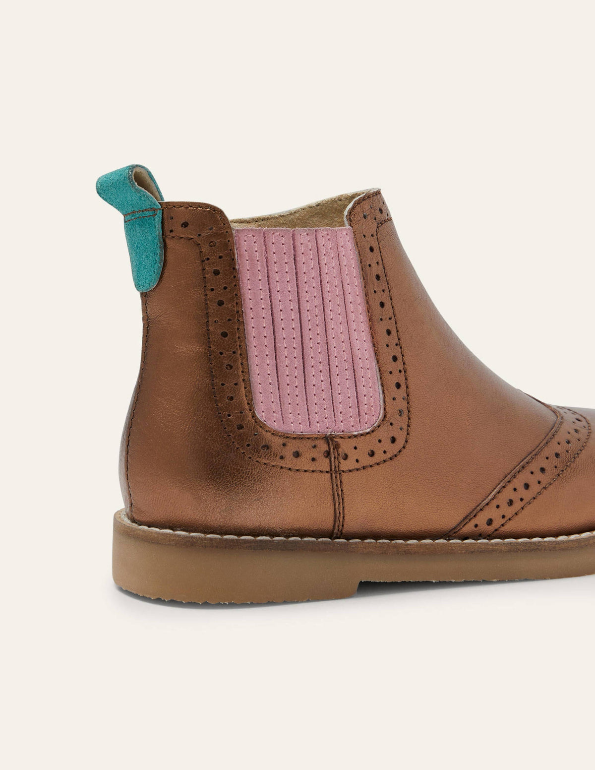 Chelsea-Boots aus Leder-Bronze-Metallic - Image 3