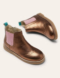 Chelsea-Boots aus Leder-Bronze-Metallic