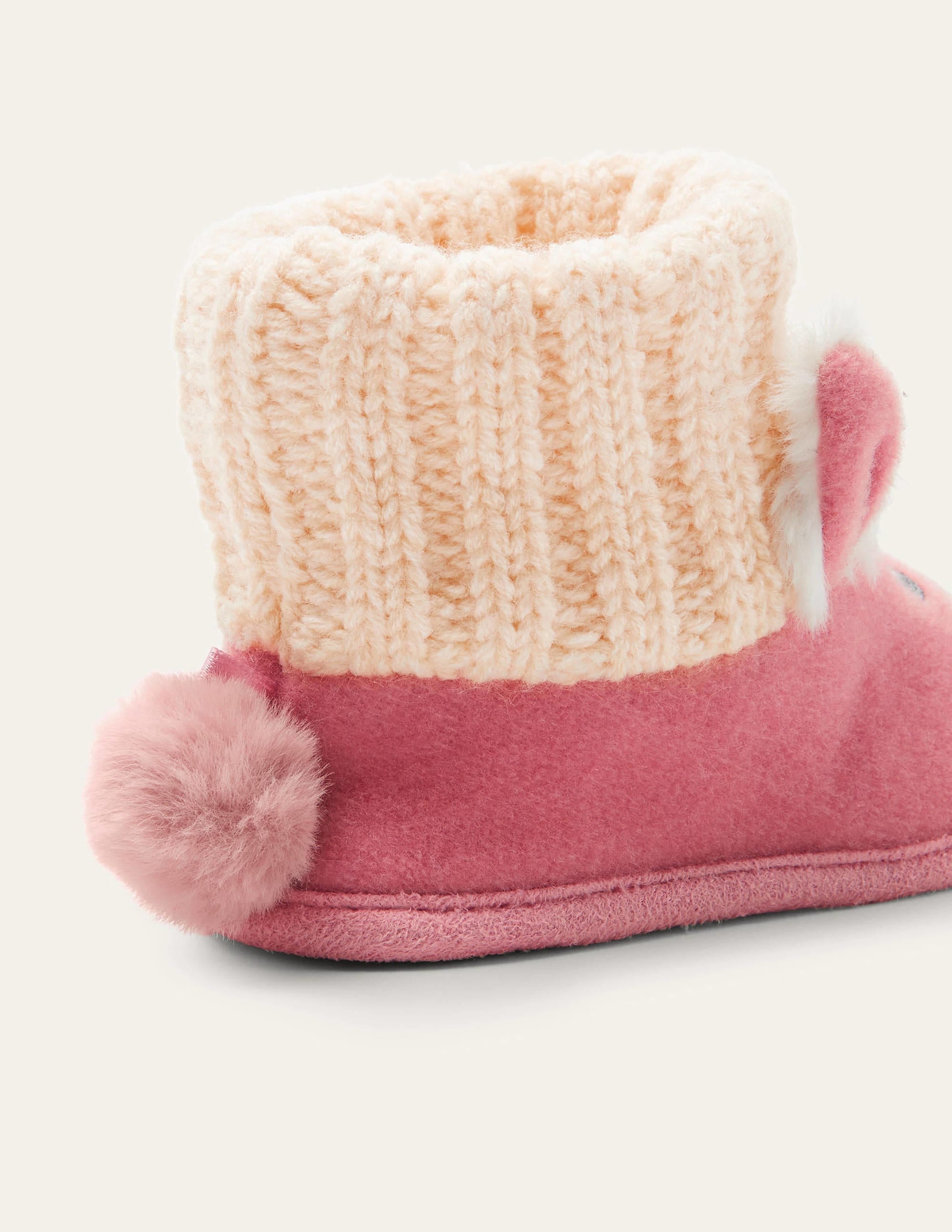 Chaussons bottillons en maille motif lapin-Rose boto - Image 2