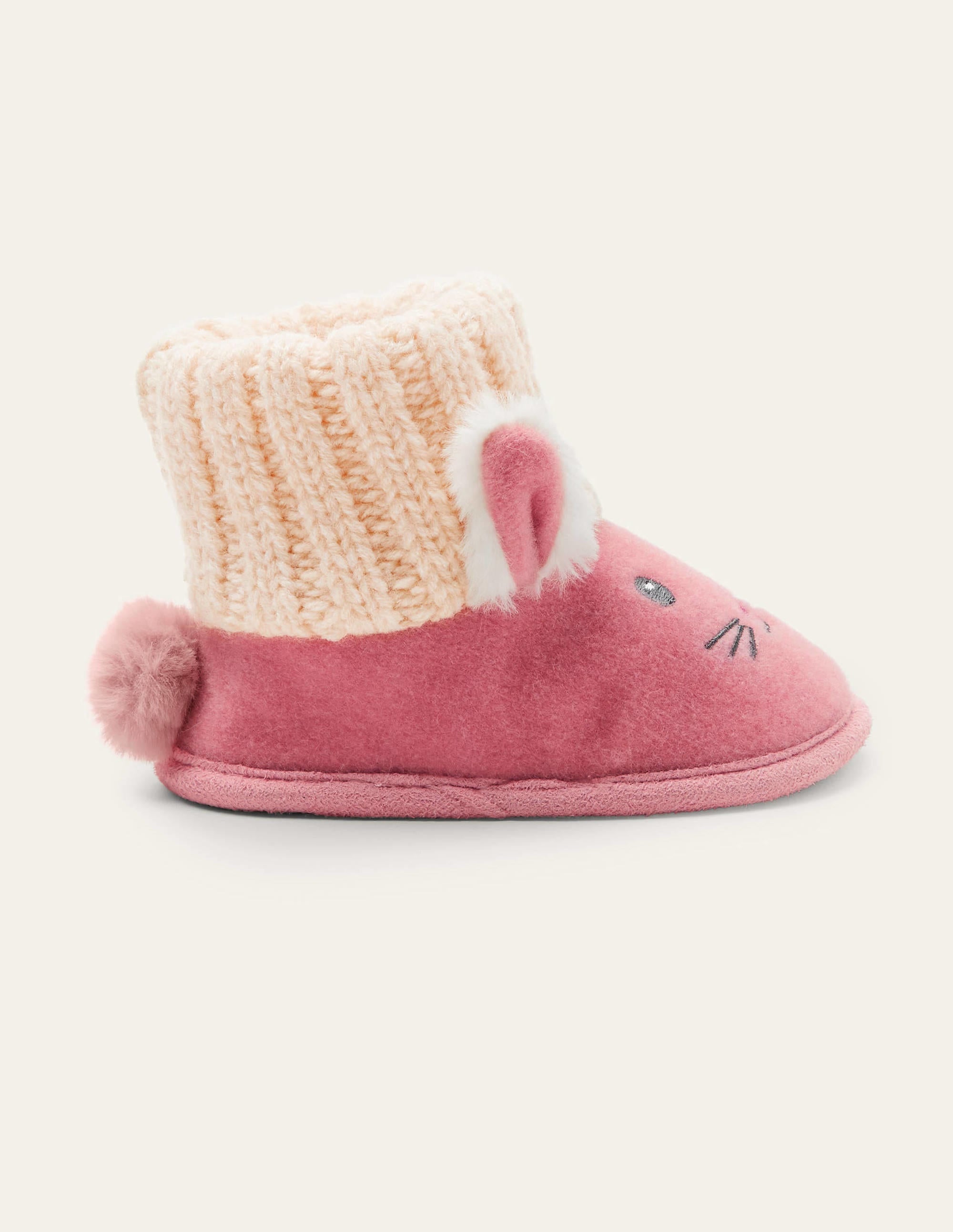 Chaussons bottillons en maille motif lapin-Rose boto - Image 3