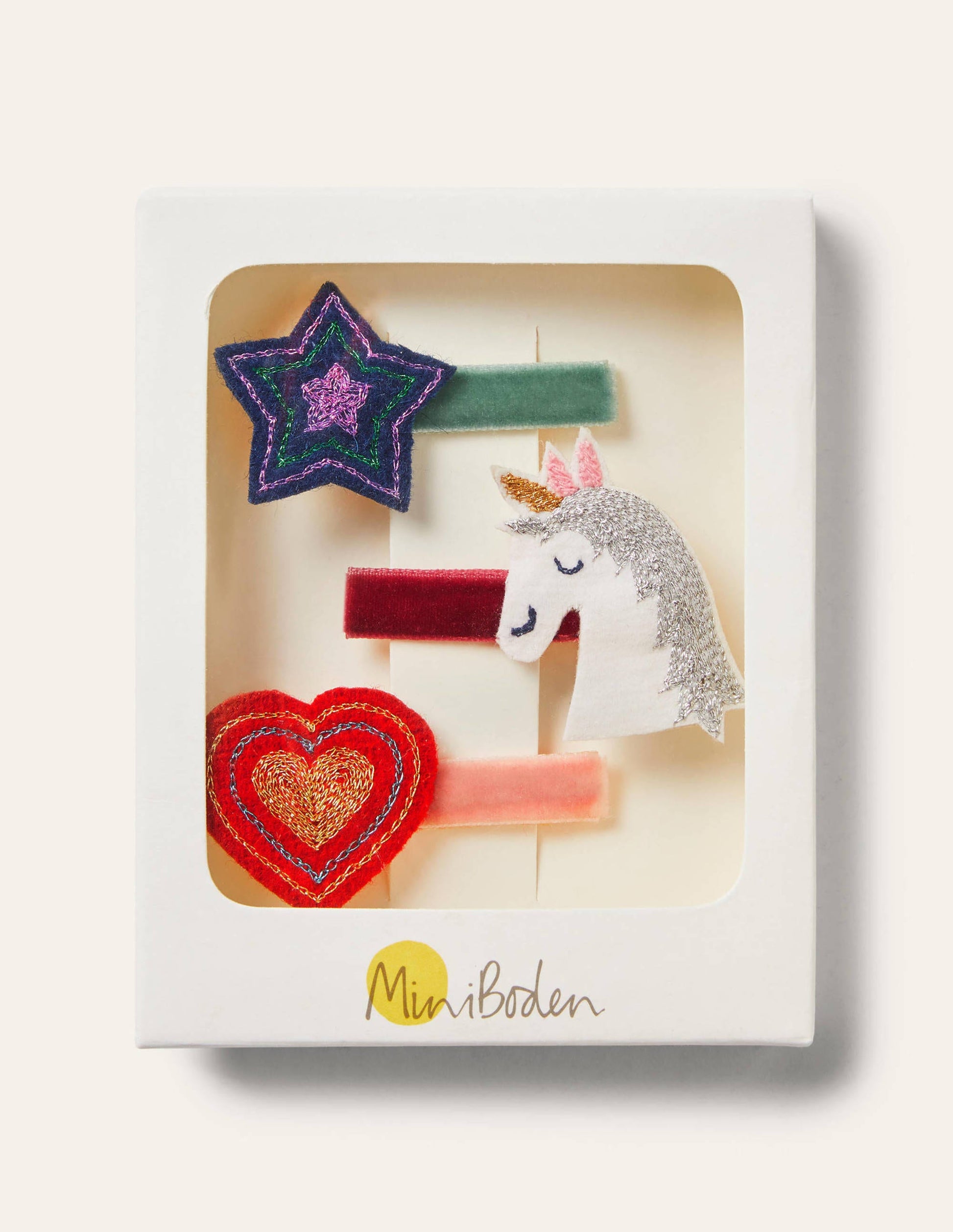 Haarclips im 3er-Pack-Bunt, Einhorn-1