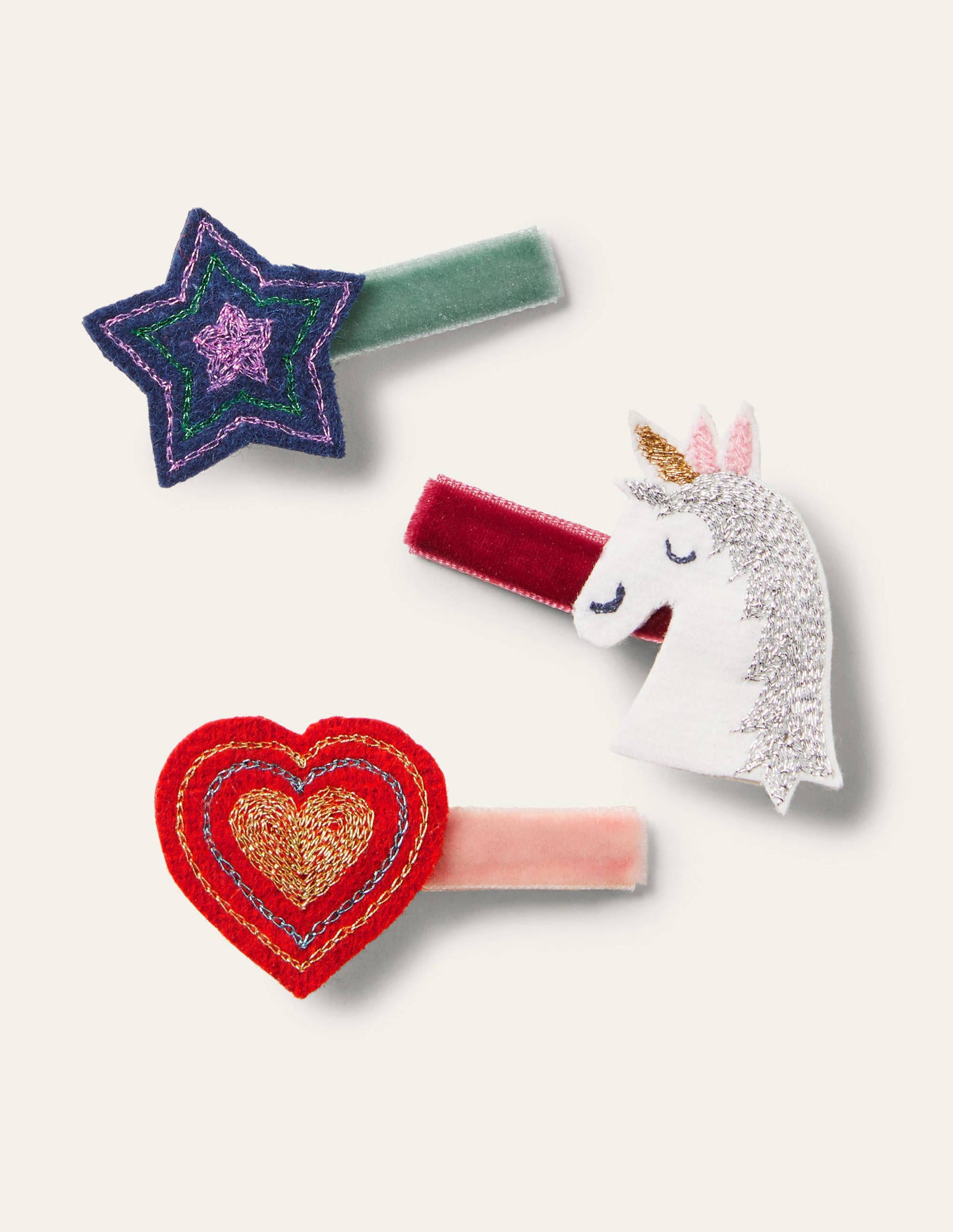 Haarclips im 3er-Pack-Bunt, Einhorn-2