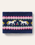Cosy Fair Isle Snood-College Navy Unicorns