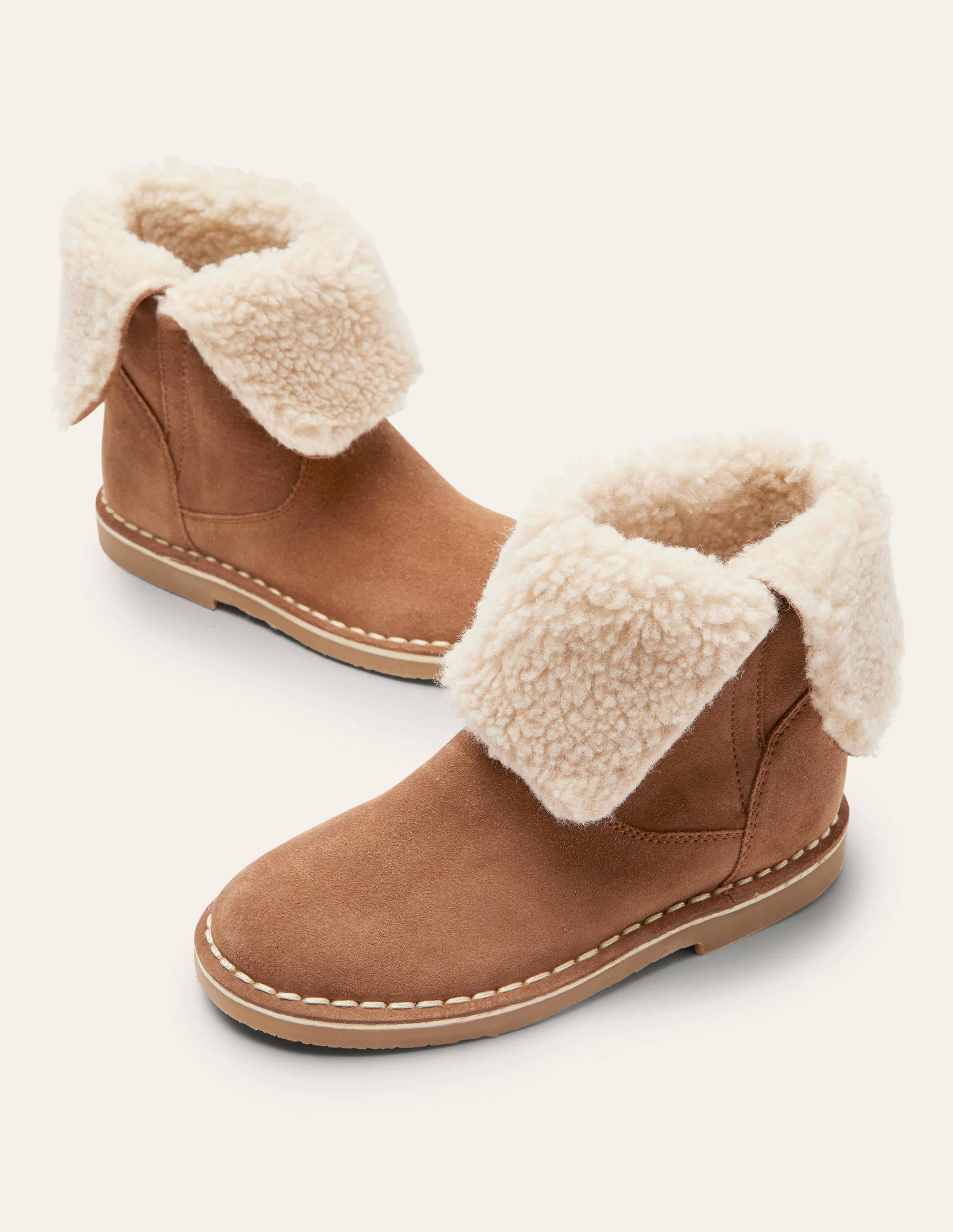 Cosy Suede Boots-Tan Brown - Image 1