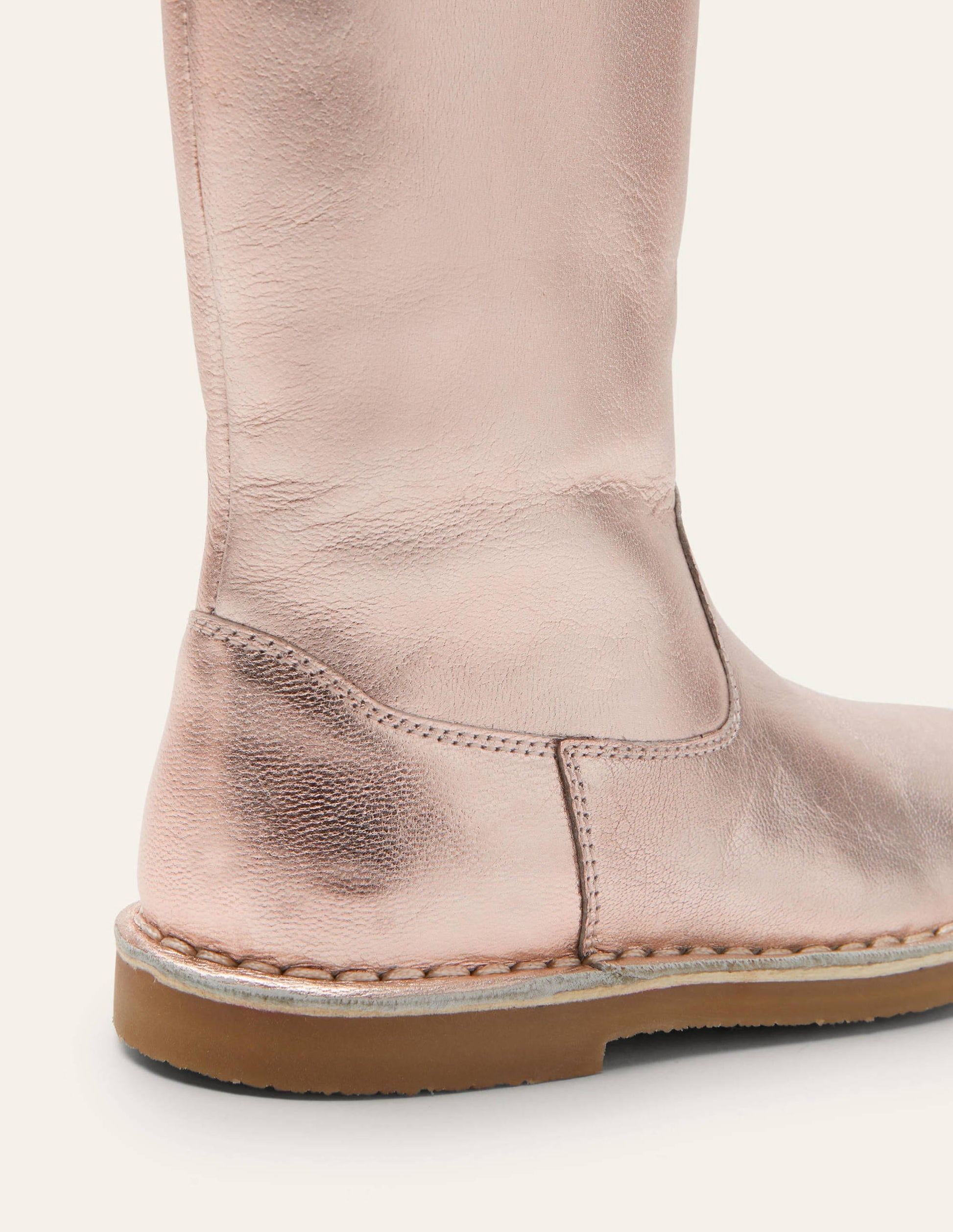 Bottes montantes-Or rose métallisé-3