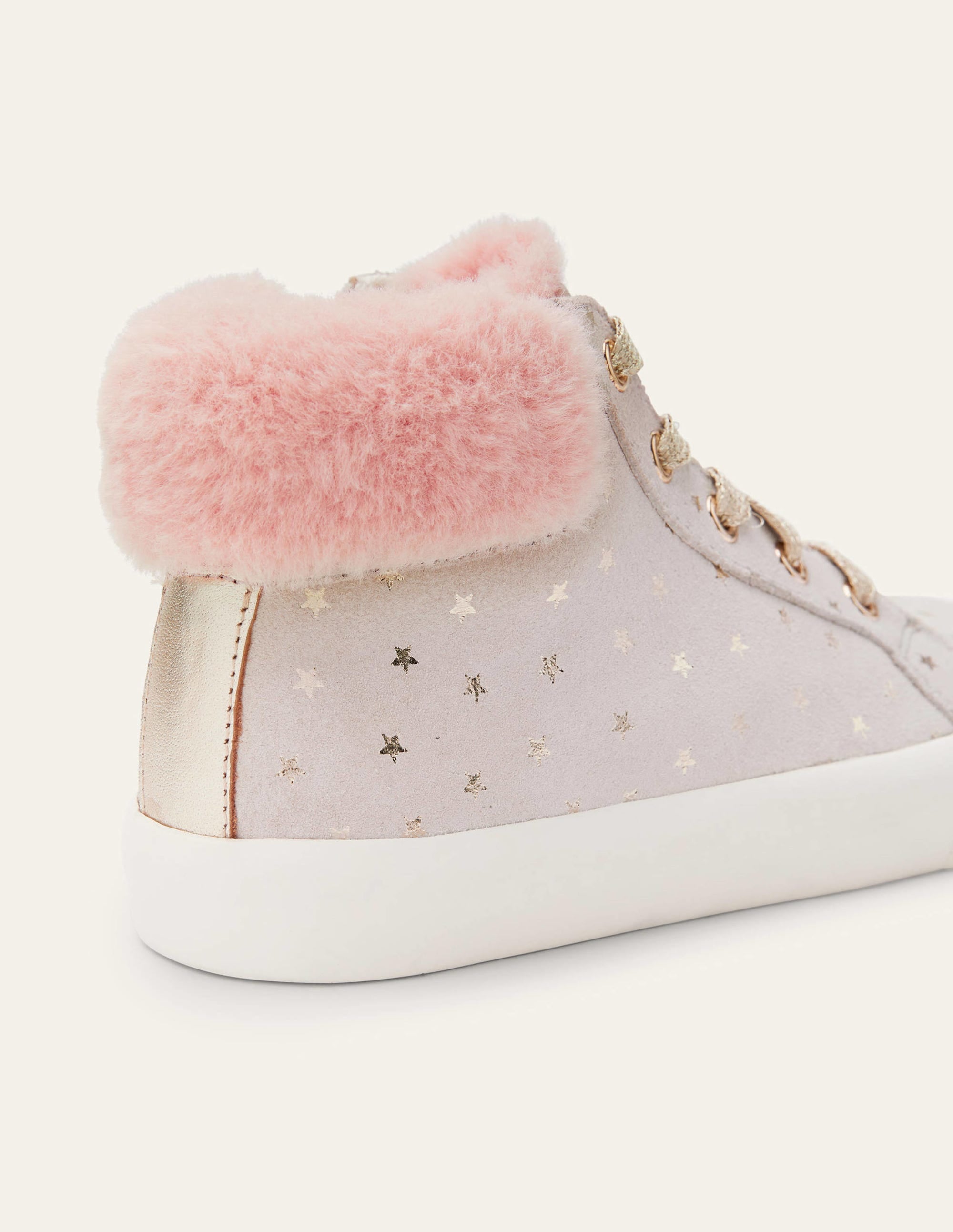 Cosy High Top Trainers-Grey Suede Stars - Image 3
