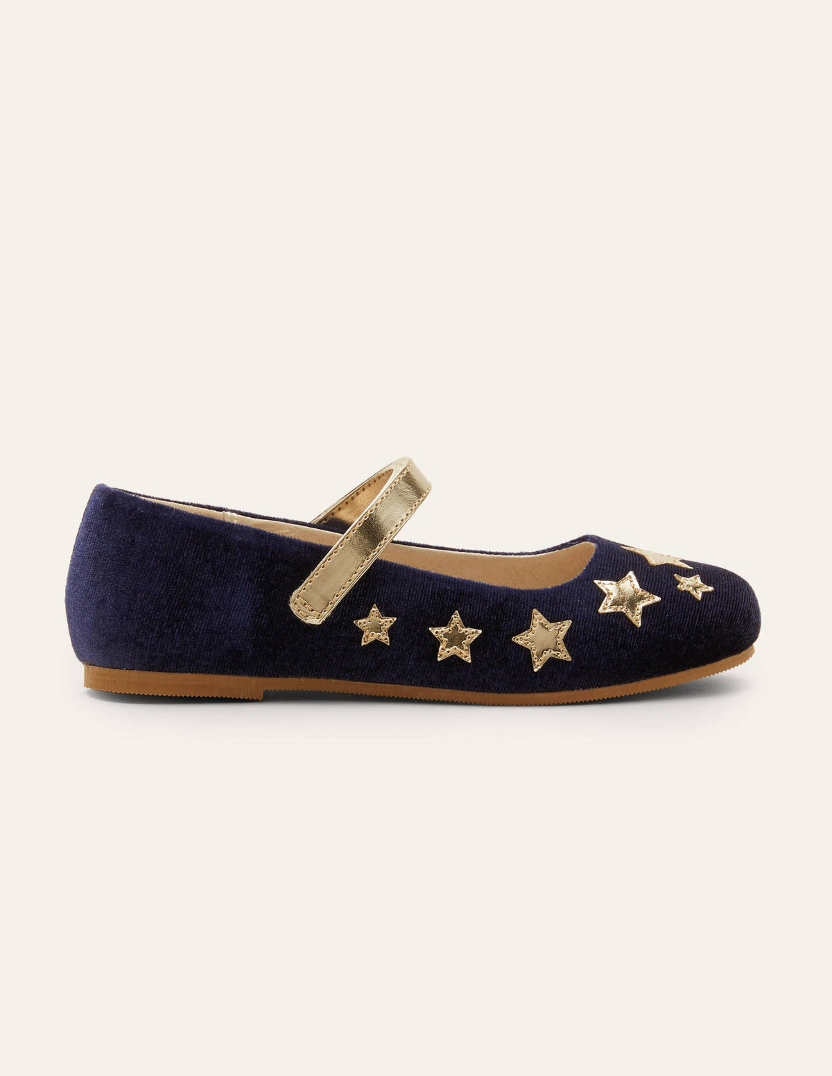 Ballerinas aus Samt-Schuluniform-Navy, Sterne - Image 2