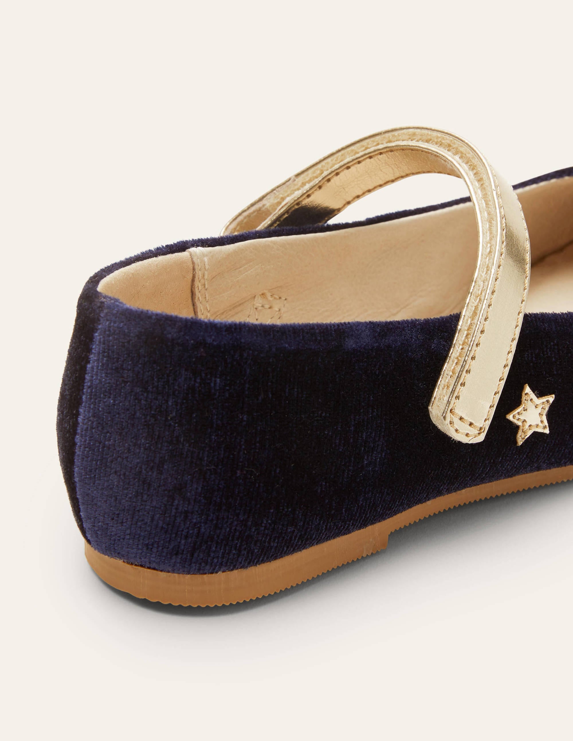 Ballerinas aus Samt-Schuluniform-Navy, Sterne - Image 3