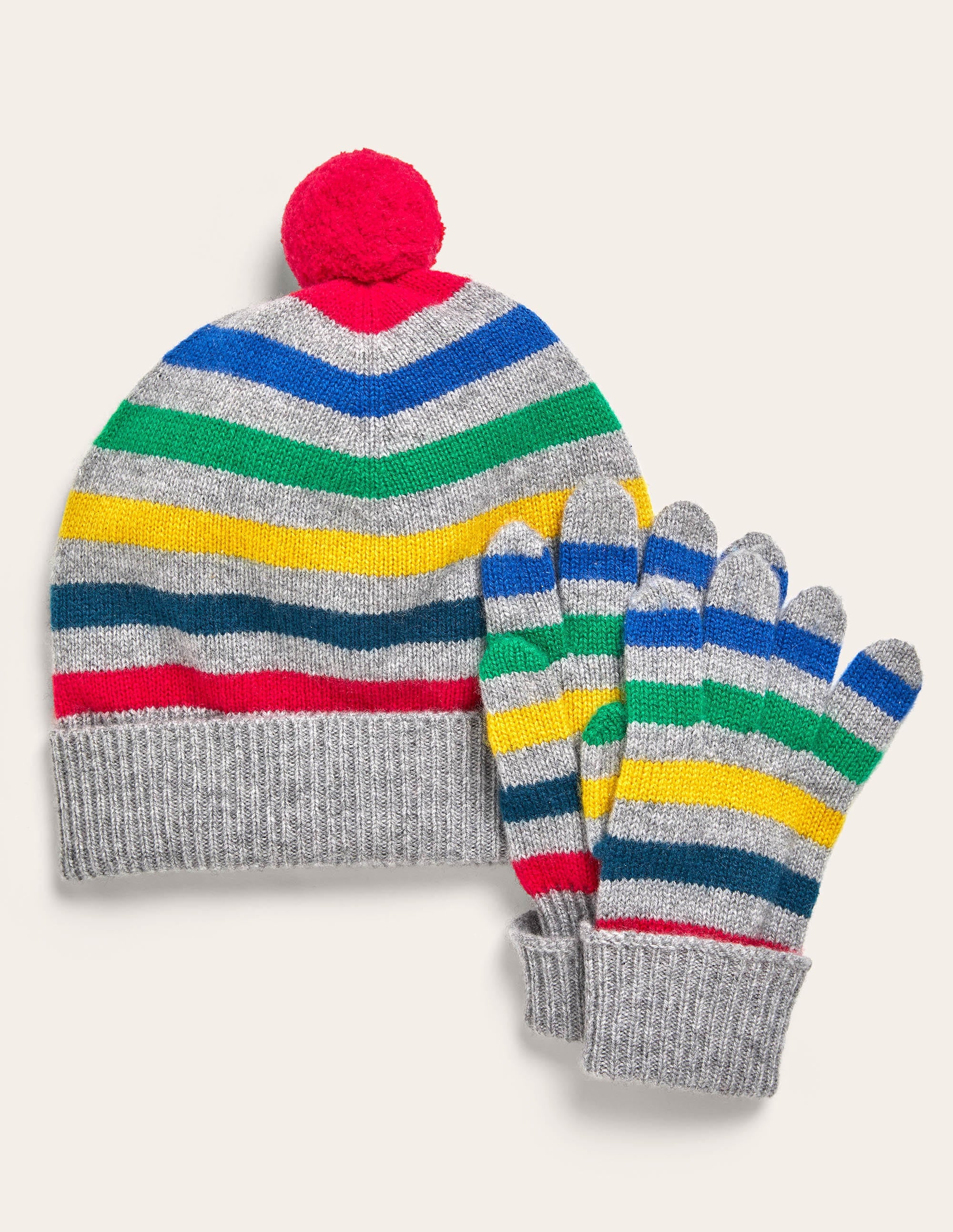 Ensemble rayé en maille de cachemire-Rayé multi - Image 1