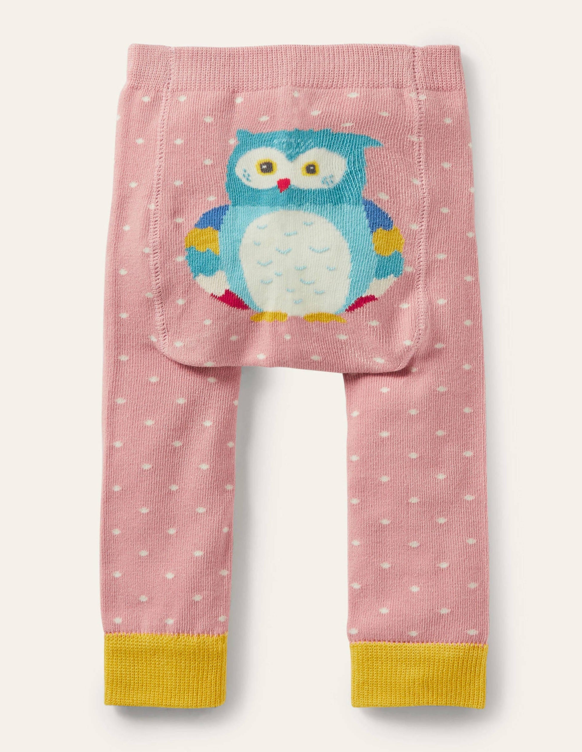 Strick-Leggings-Kirschblütenrosa, Eule-1