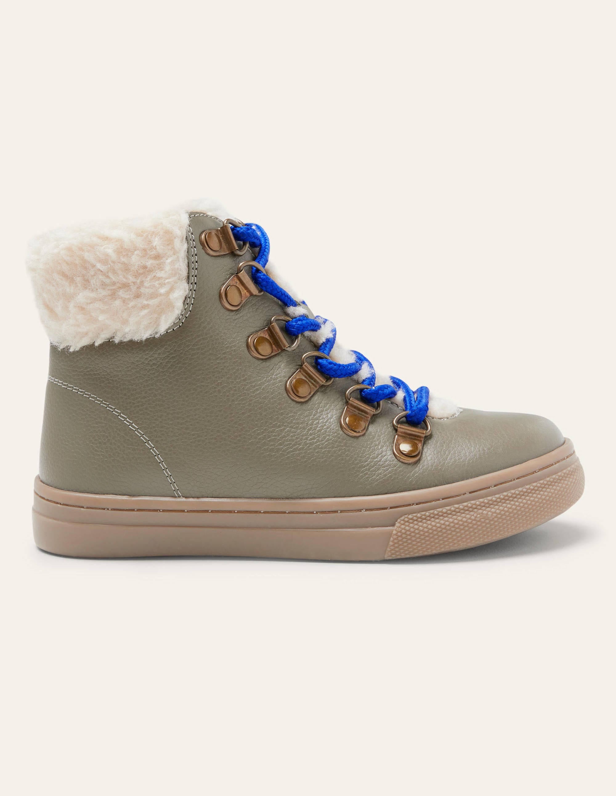 Cosy Leather Lace Up Boots-Brown - Image 2