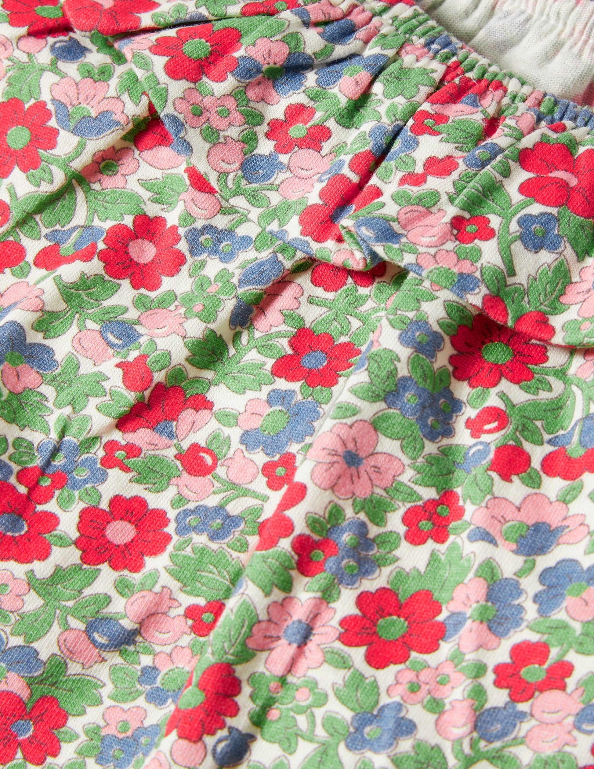 Jerseyoberteil mit Rüschenausschnitt-Bunt, Vintage-Blumenmuster-3