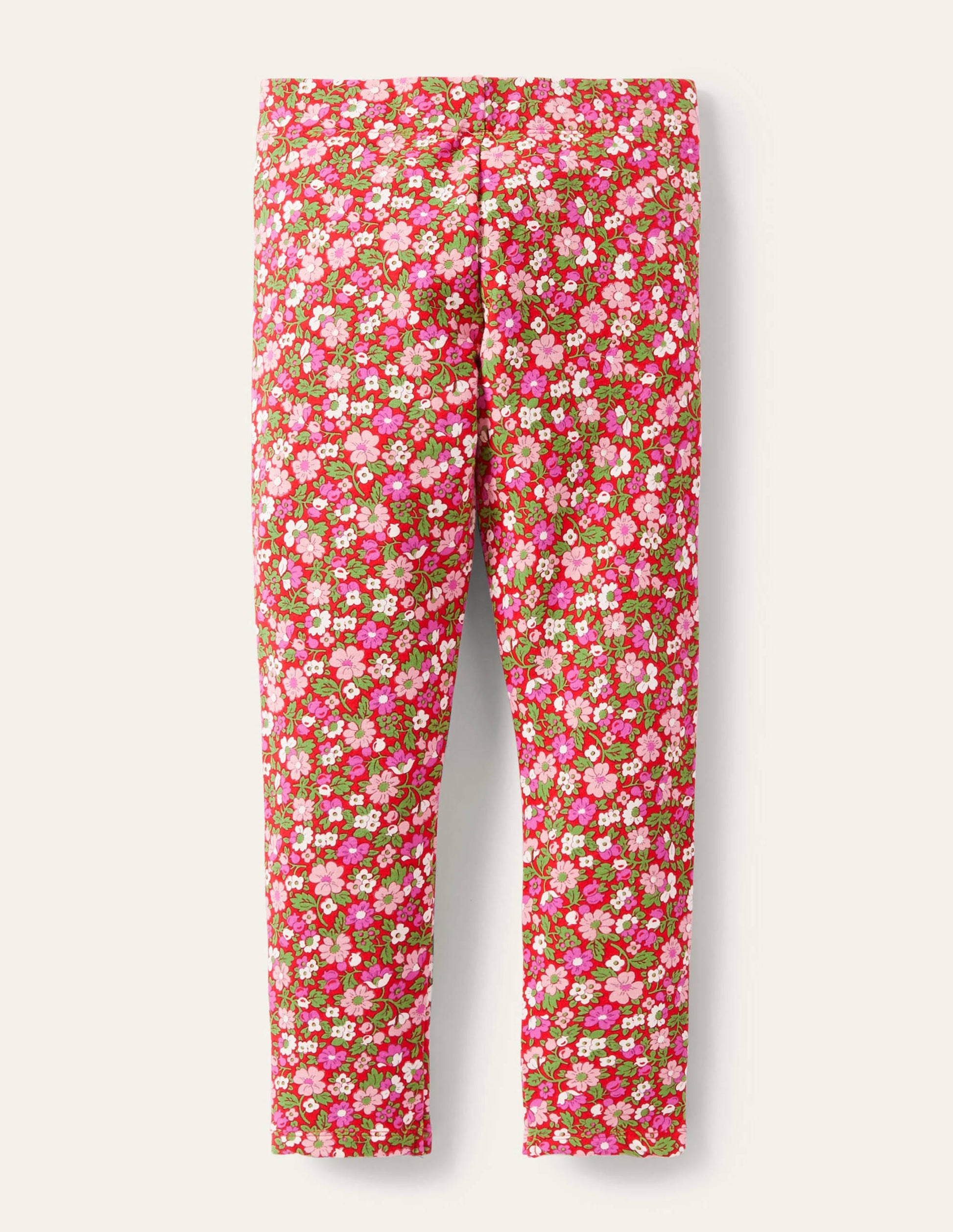 Fröhliche bequeme Leggings-Rockabilly-Rot/Vintage, Blumenmuster-2