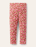 Fröhliche bequeme Leggings-Rockabilly-Rot/Vintage, Blumenmuster