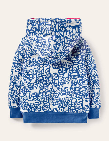 Hoodie mit kuscheligem Futter-Elisabethanisches Blau, Waldmotiv