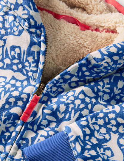 Hoodie mit kuscheligem Futter-Elisabethanisches Blau, Waldmotiv
