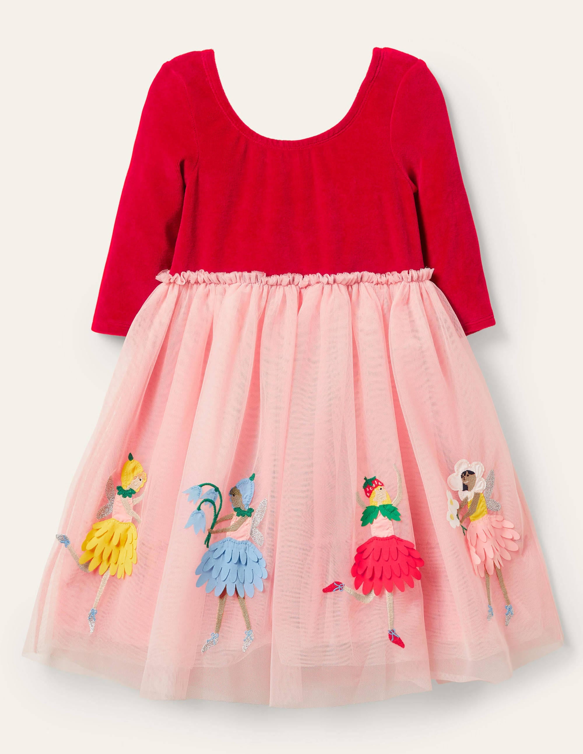 Tüllkleid mit Samtoberteil-Königsrot, Feen - Image 1