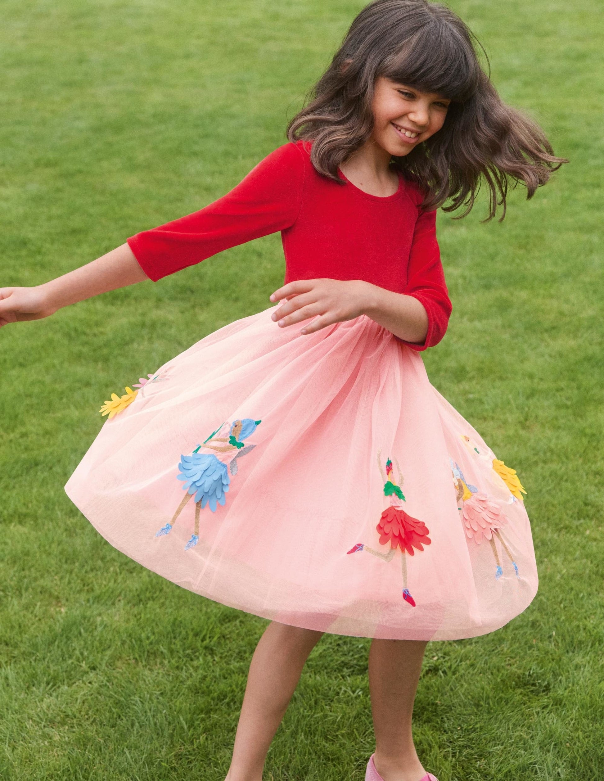 Tüllkleid mit Samtoberteil-Königsrot, Feen-4