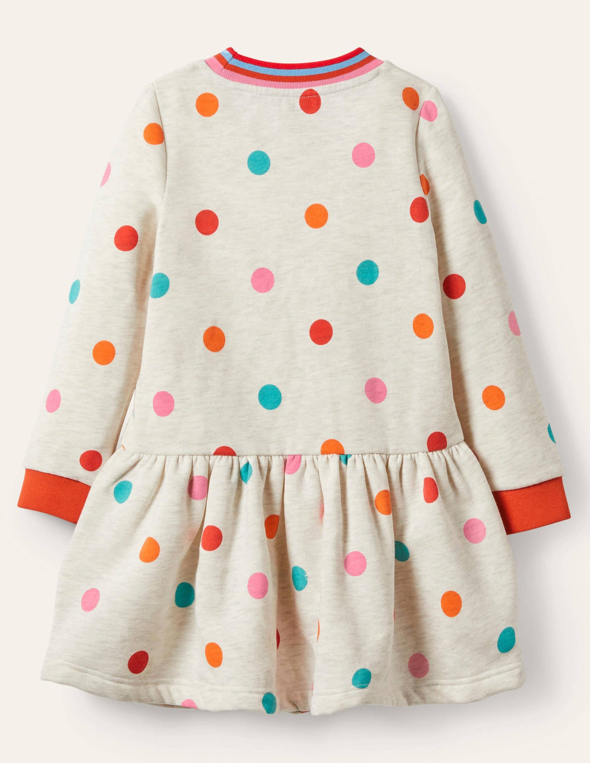 Robe-sweat cosy à imprimé-Pois avoine multi-2