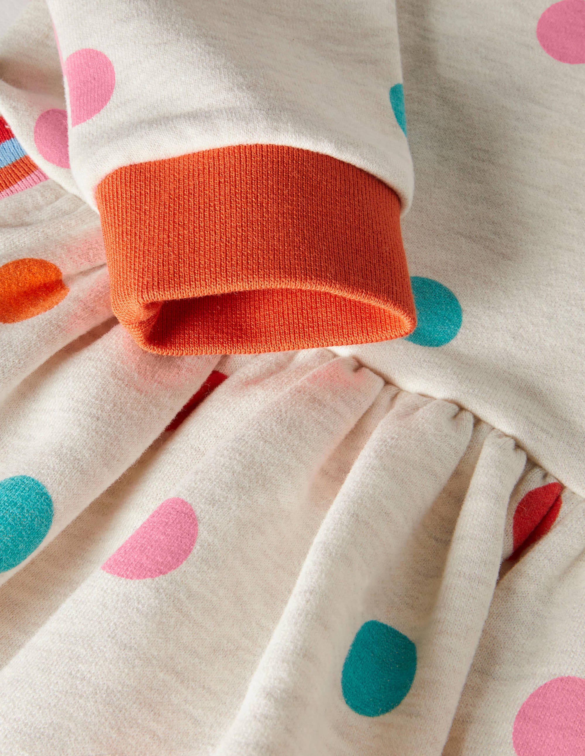 Robe-sweat cosy à imprimé-Pois avoine multi - Image 3
