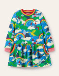Robe-sweat cosy à imprimé-Ciel dragon multi