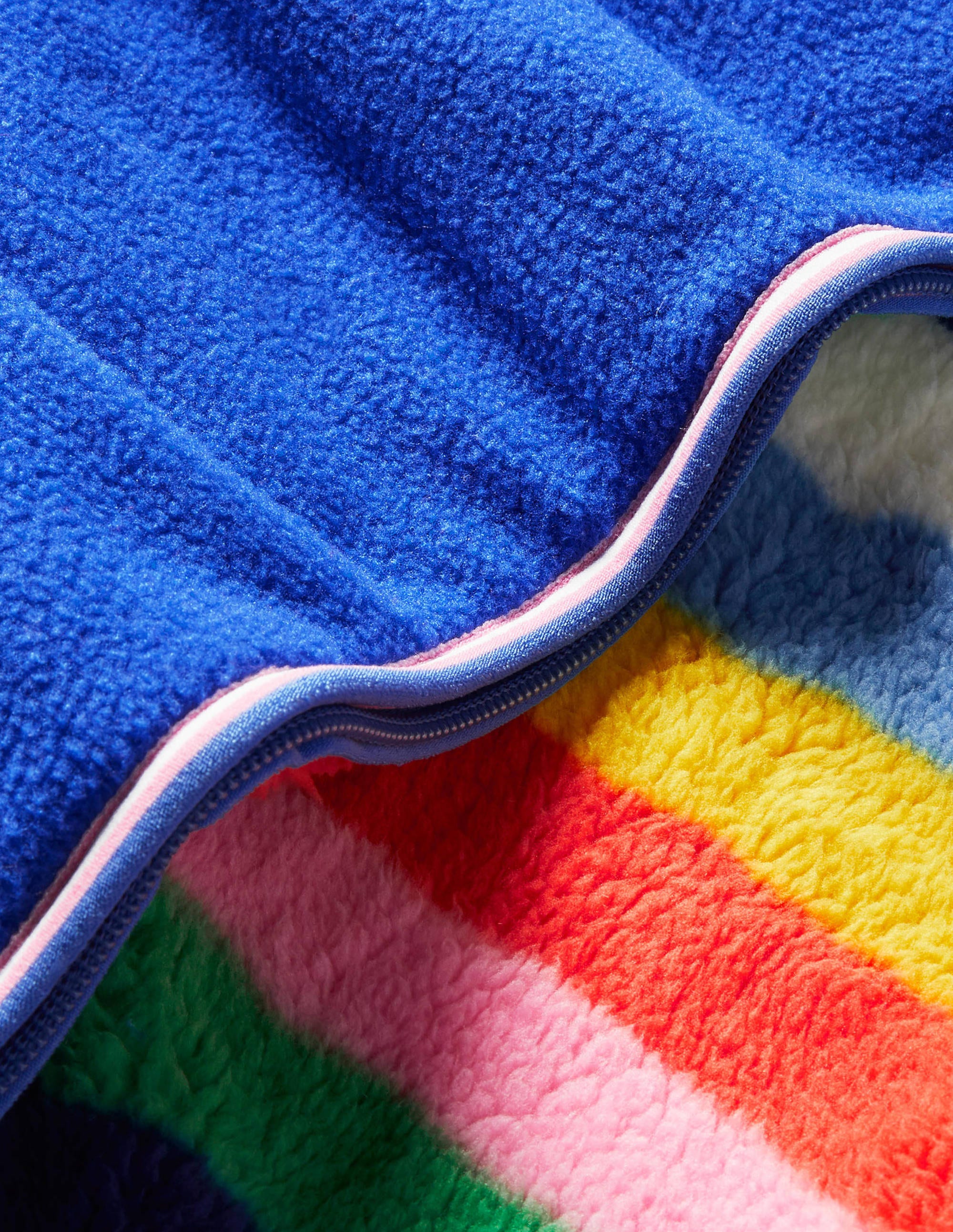 Gemütlicher Wende-Hoodie aus Fleece-Blau/Bunt, Gestreift - Image 3