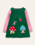 Tunique avec poches à appliqués-Fées vert forêt