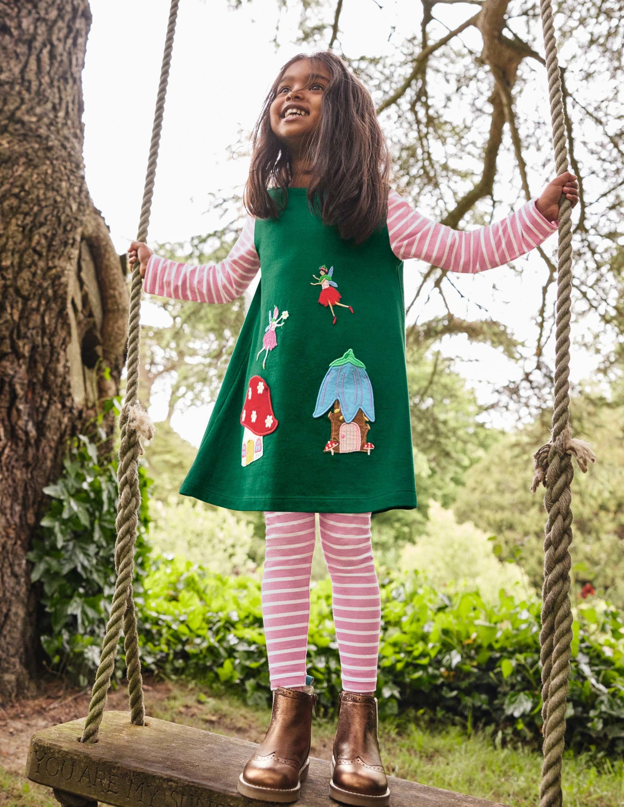 Tunique avec poches à appliqués-Fées vert forêt - Image 4