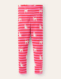 Fröhliche Leggings-Rosa/Rot, Im Dunkeln leuchtende Katzen
