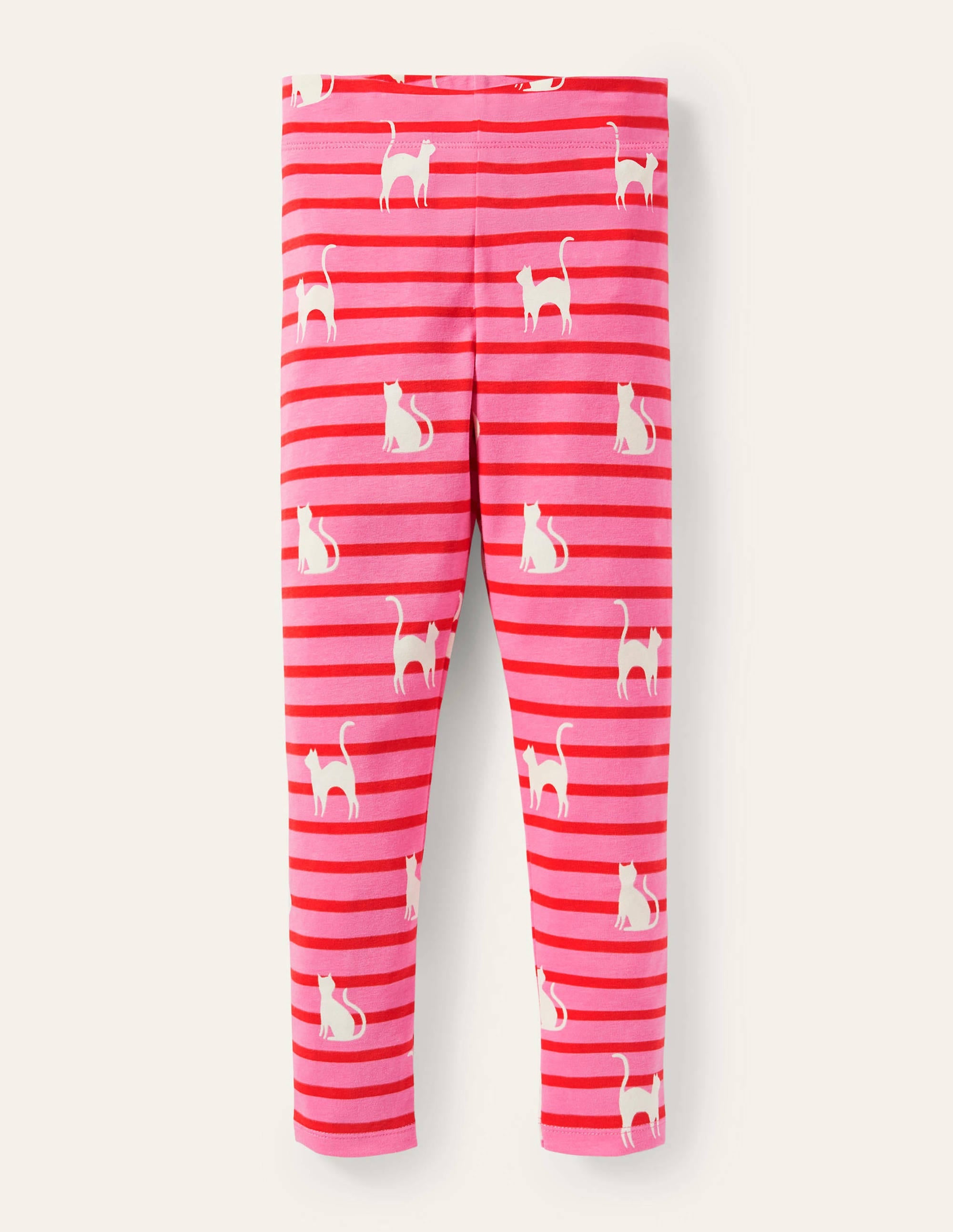 Fröhliche Leggings-Rosa/Rot, Im Dunkeln leuchtende Katzen - Image 1