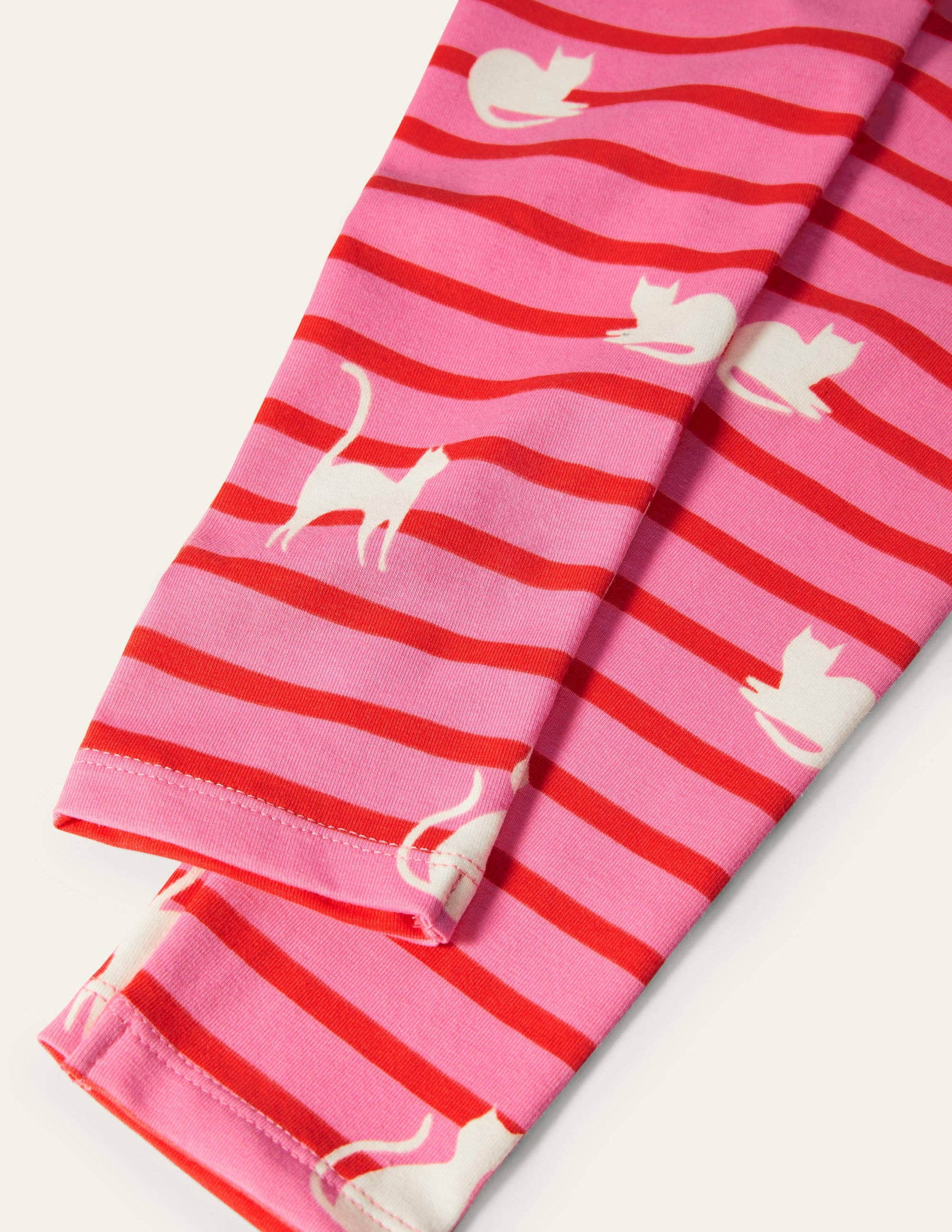 Fröhliche Leggings-Rosa/Rot, Im Dunkeln leuchtende Katzen-3