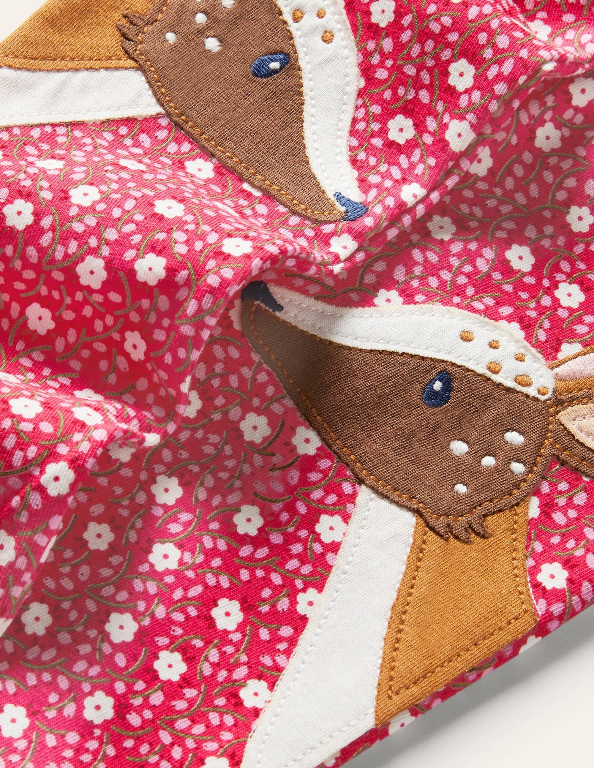 Fröhliche Leggings mit Applikation-Filigranes Blumenmuster/Hirsch - Image 3
