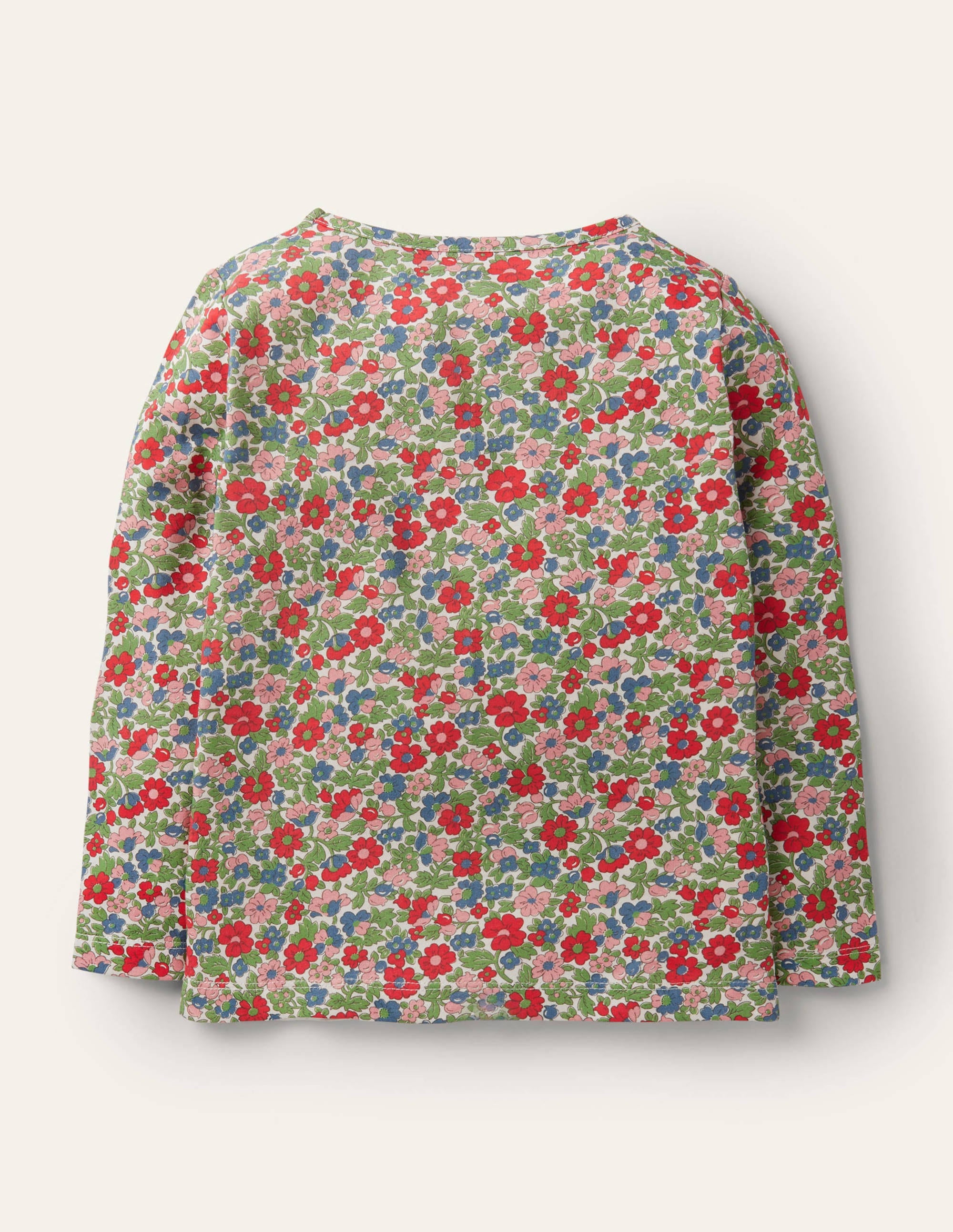 3D-Flatteroberteil-Bunt/Vintageblau, Blumen/Häschen - Image 2